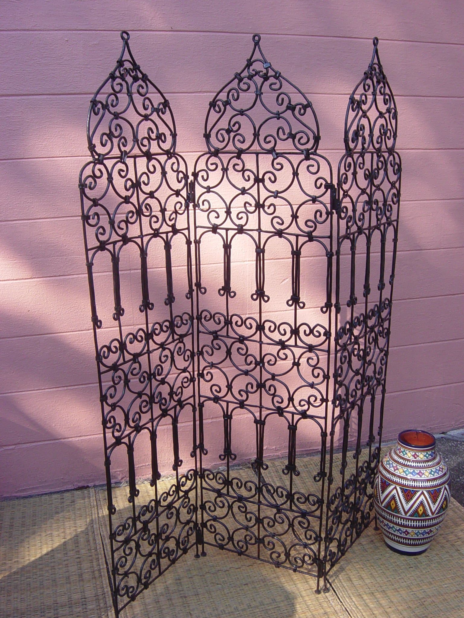 Moroccan Room Divider Screen Wrough Iron Metal Separated Separation Partition Medium