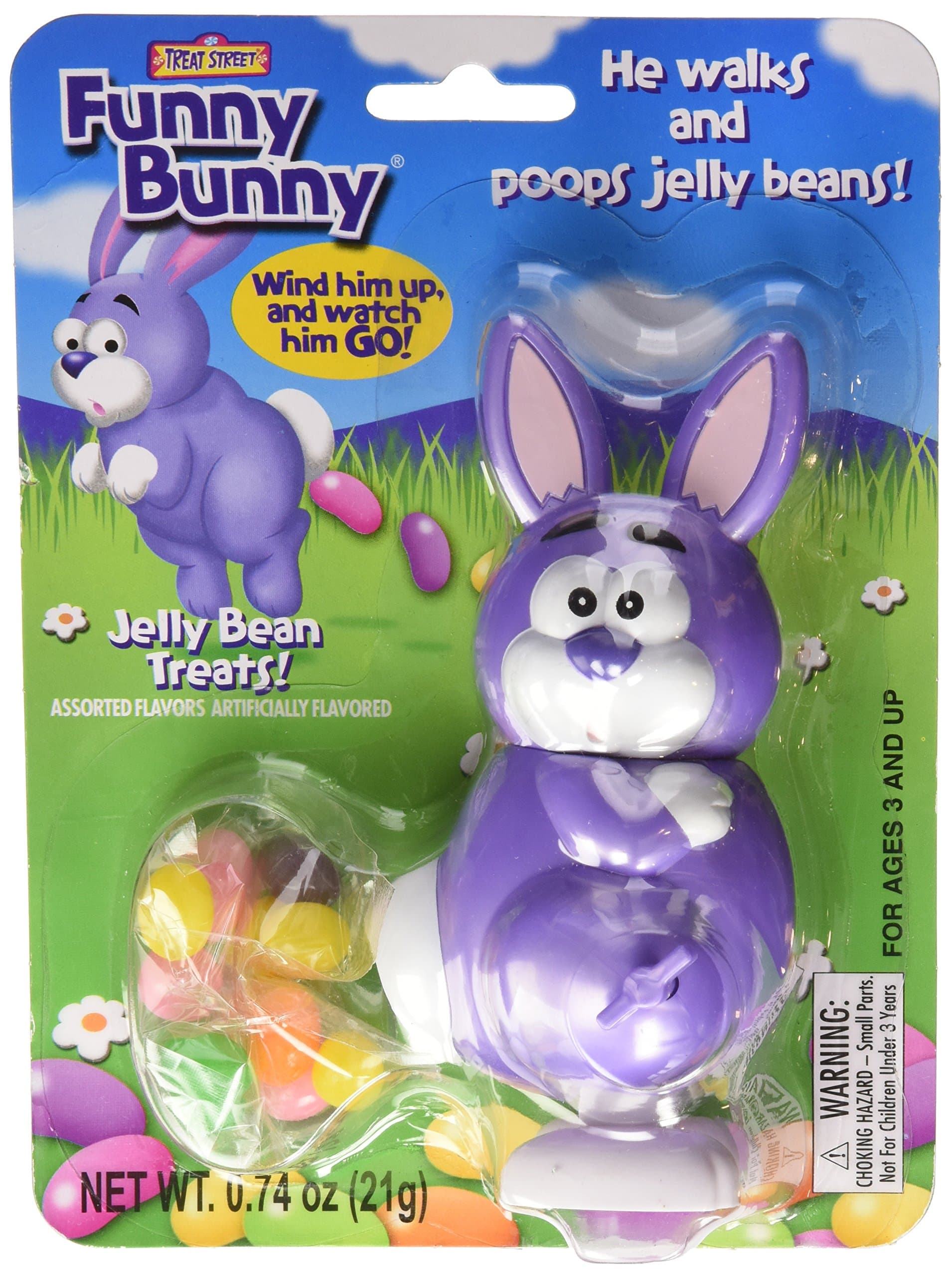Funny Bunny Wind-up Jelly Bean Pooping Easter Bunny Candy Dispenser (Colors Vary)