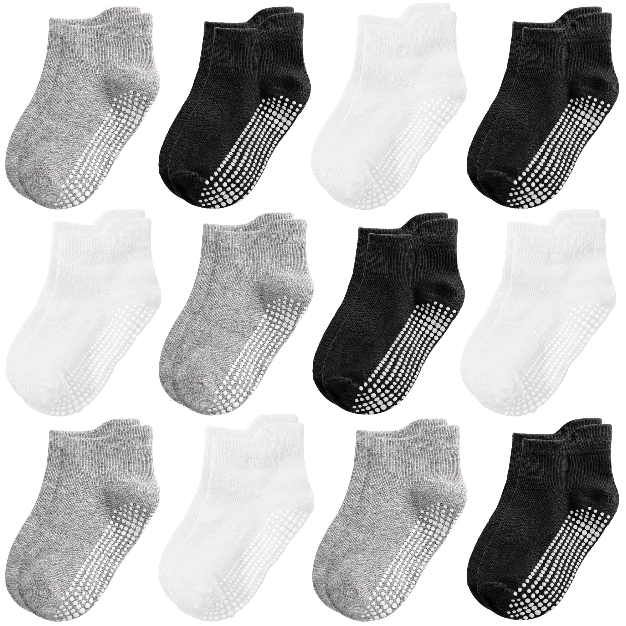 Tphon Non Slip Toddler Socks 12 Pairs Kids Grip Sock for Boys Girls Baby Ankl...