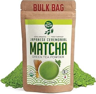 Premium Japanese Ceremonial Matcha Green Tea Powder - 1st Harvest HIGHEST Grade - USDA & JAS Organic - From Japan - Perfect for Starbucks Latte, Shake, Smoothies & Baking (3.53oz / 100g)