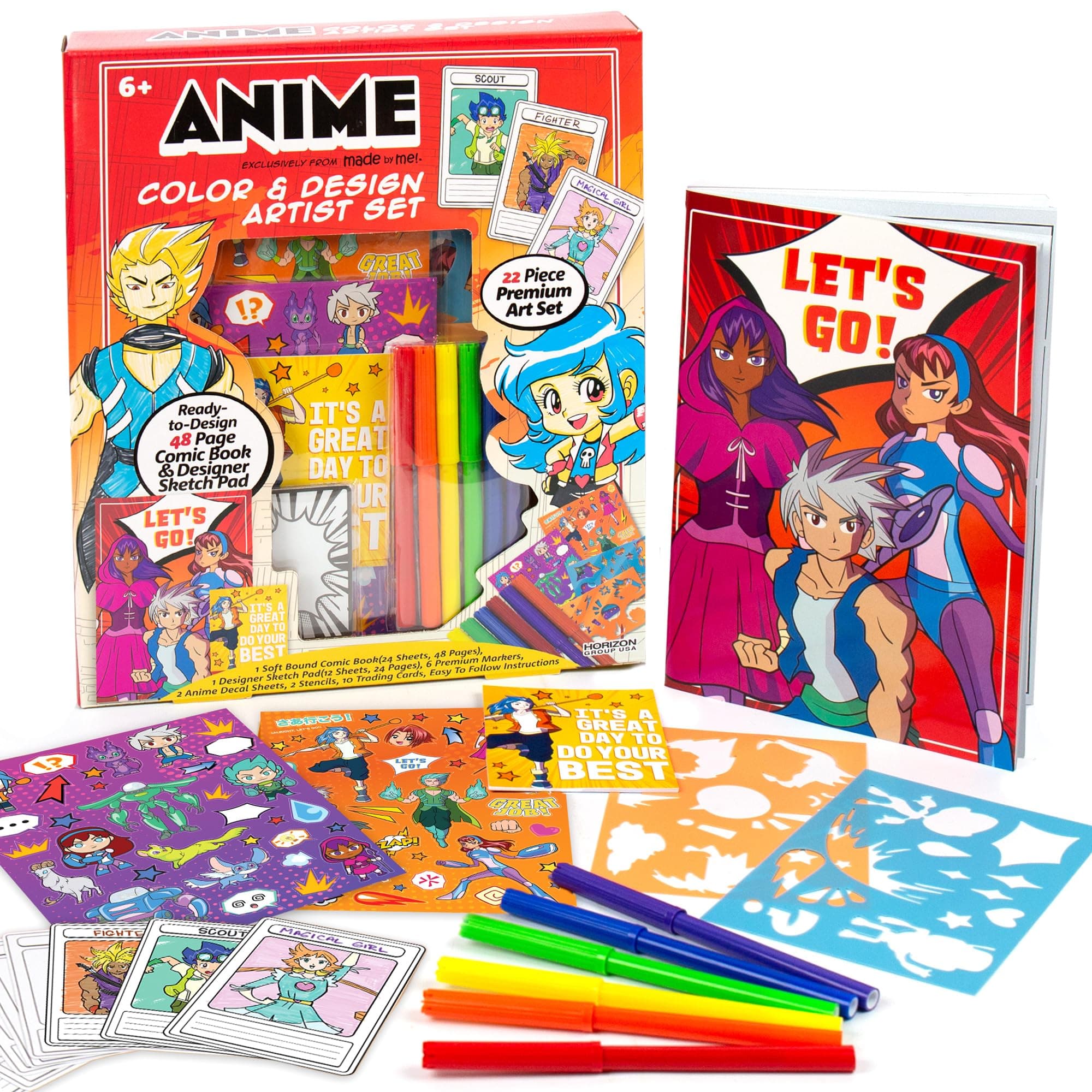 Made By Me Anime Color & Design Artist Set, 22-Piece Art Set, How to Draw Anime, Create Your Own Comics, Make Your Own Manga & Anime Sketchbook, Gifts for Anime Enthusiasts, Arts & Crafts for Kids 6+