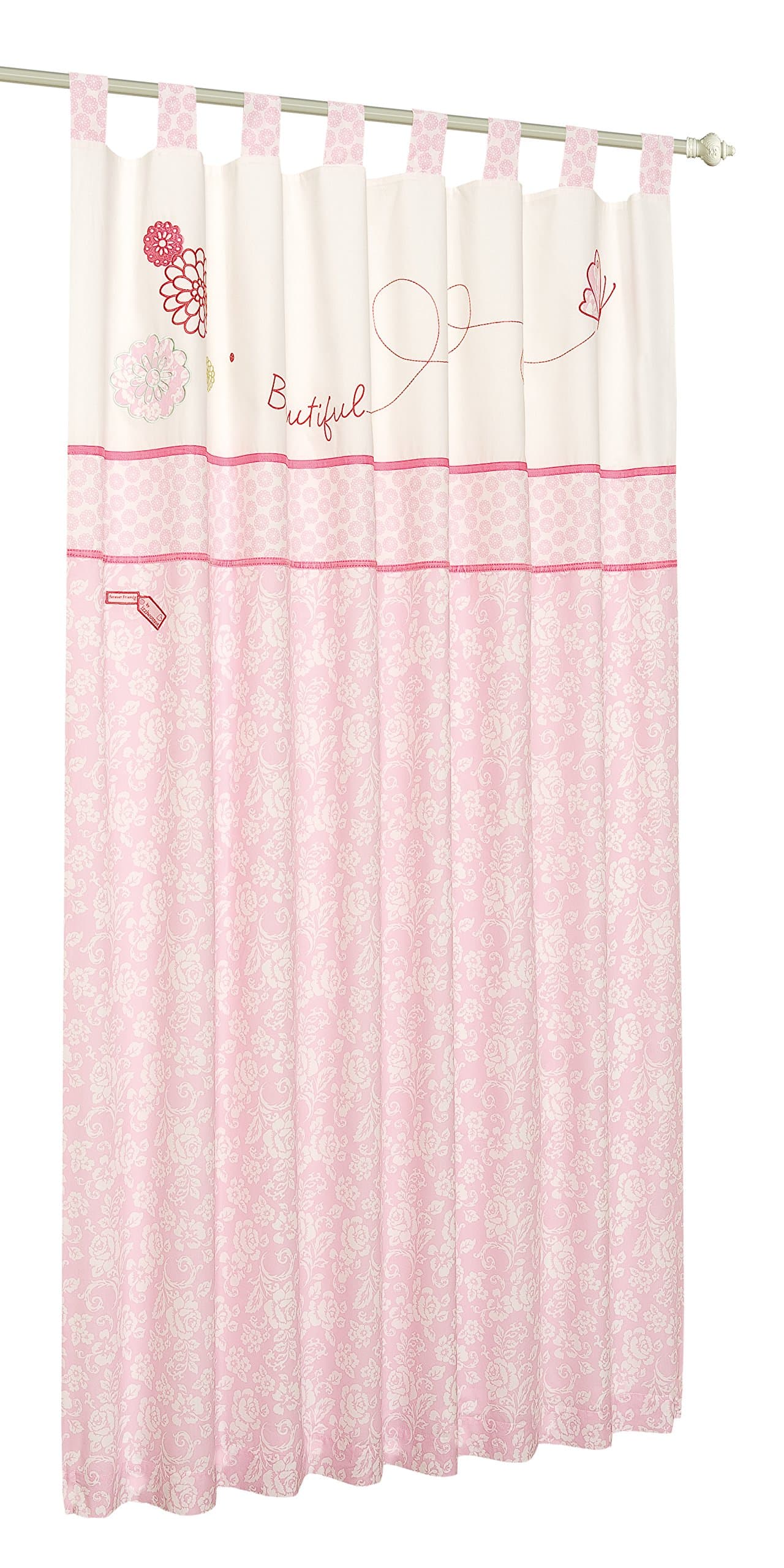 Forever Friends Tab Top Curtain Pair (Beautiful Pink)