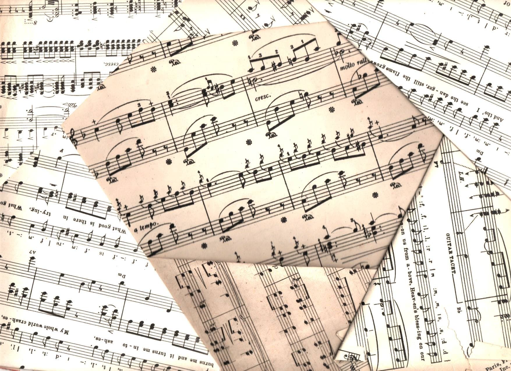 Vintage Sheet Music Crafting Paper