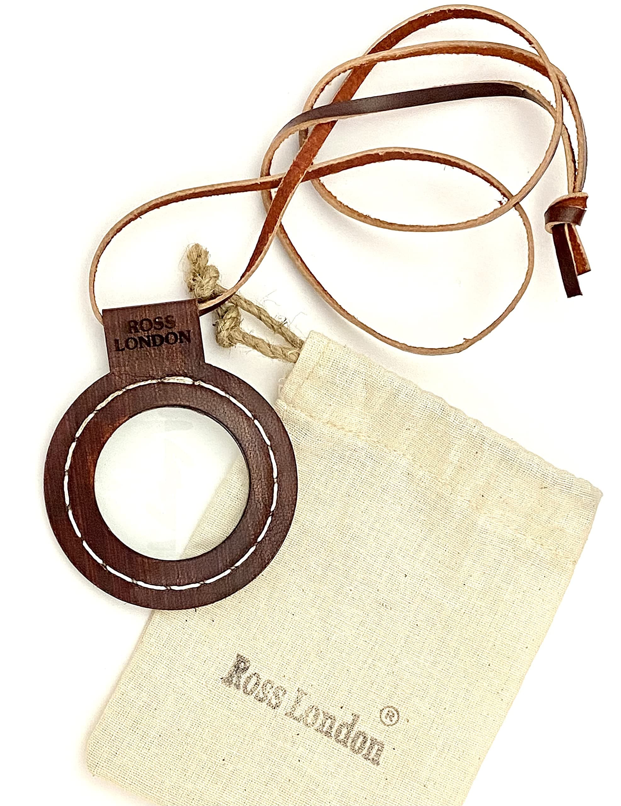 Ross London Nautical Map Reading Magnifying Glass - Leather Magnifying Glass - Vintage Style Magnifying glass - Leather Monocle Pendent Gift - Leather Magnifier Gift