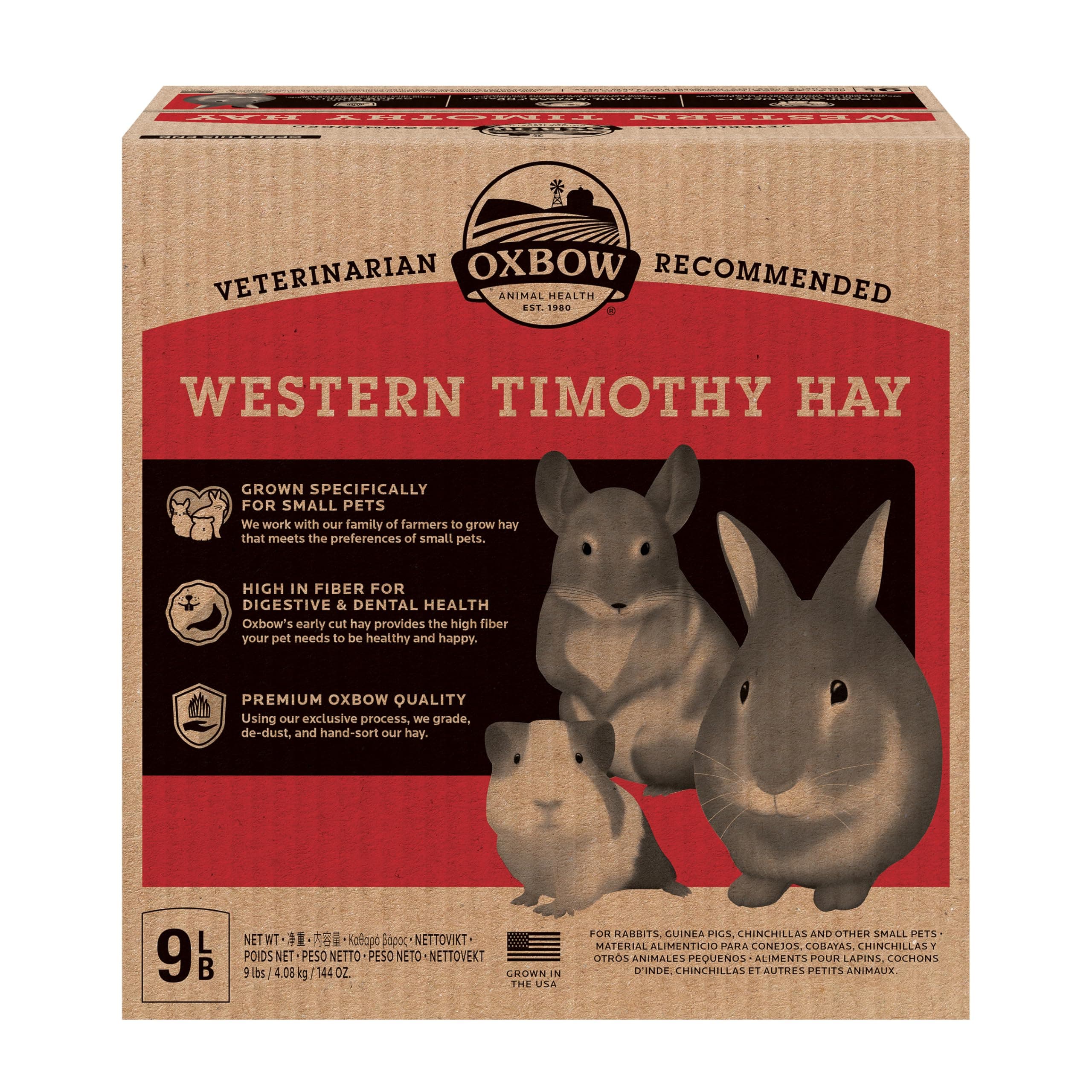 Oxbow Animal Health Western Timothy Hay for Pets, 9-Pound