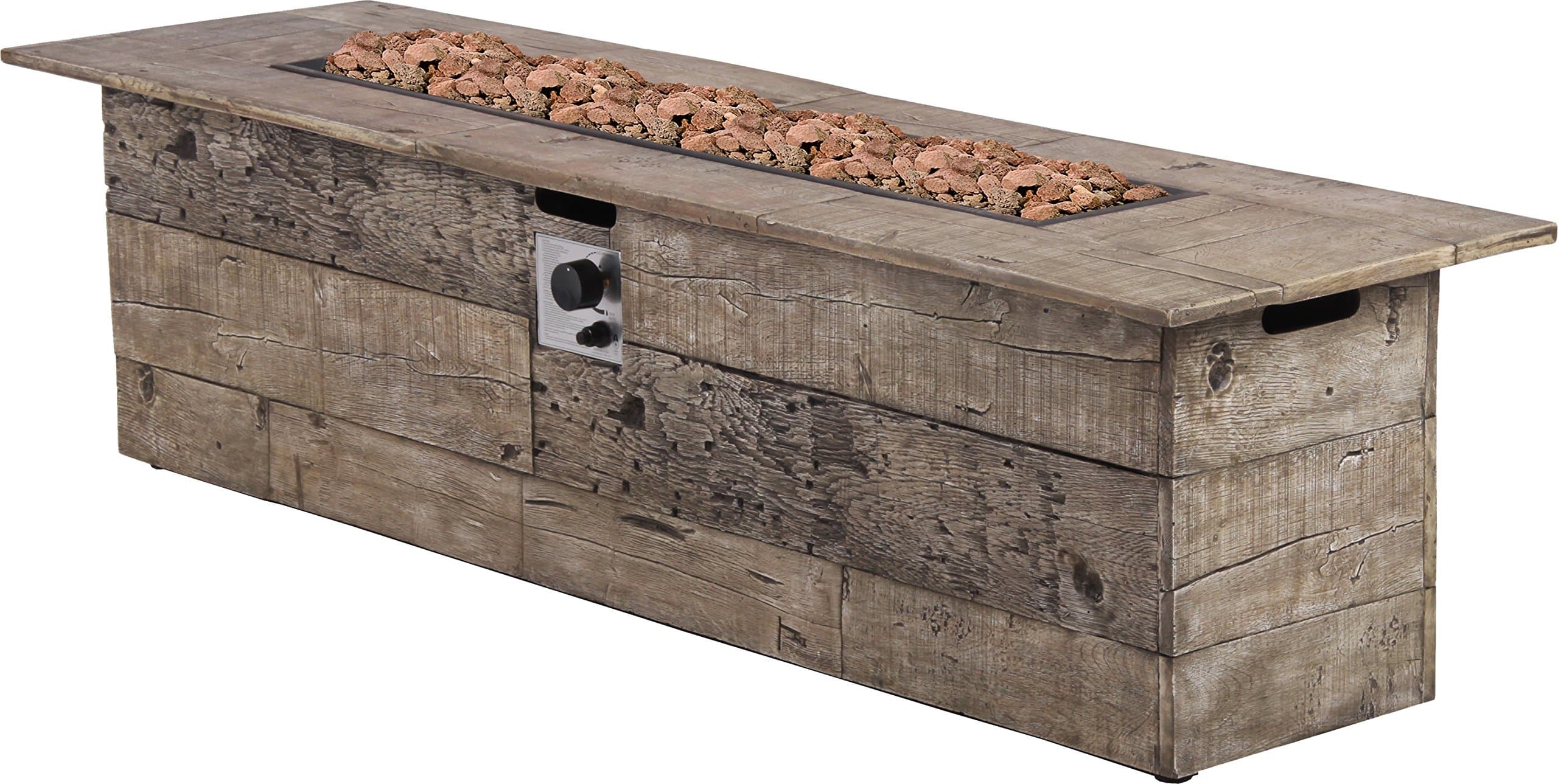 Bond Manufacturing 66696 Galleon Inch Gas Fire Table, 60 by 20", Brown