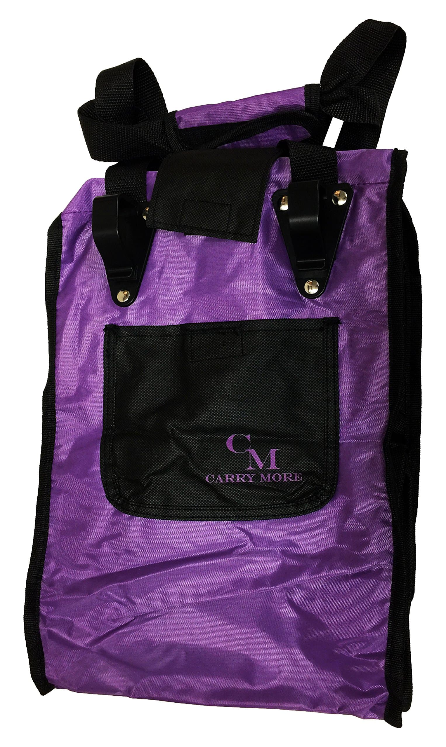 CarryMore Purple with Black Trimming Reusable Sturdy Shopping Tote/Bag (2 Pack)
