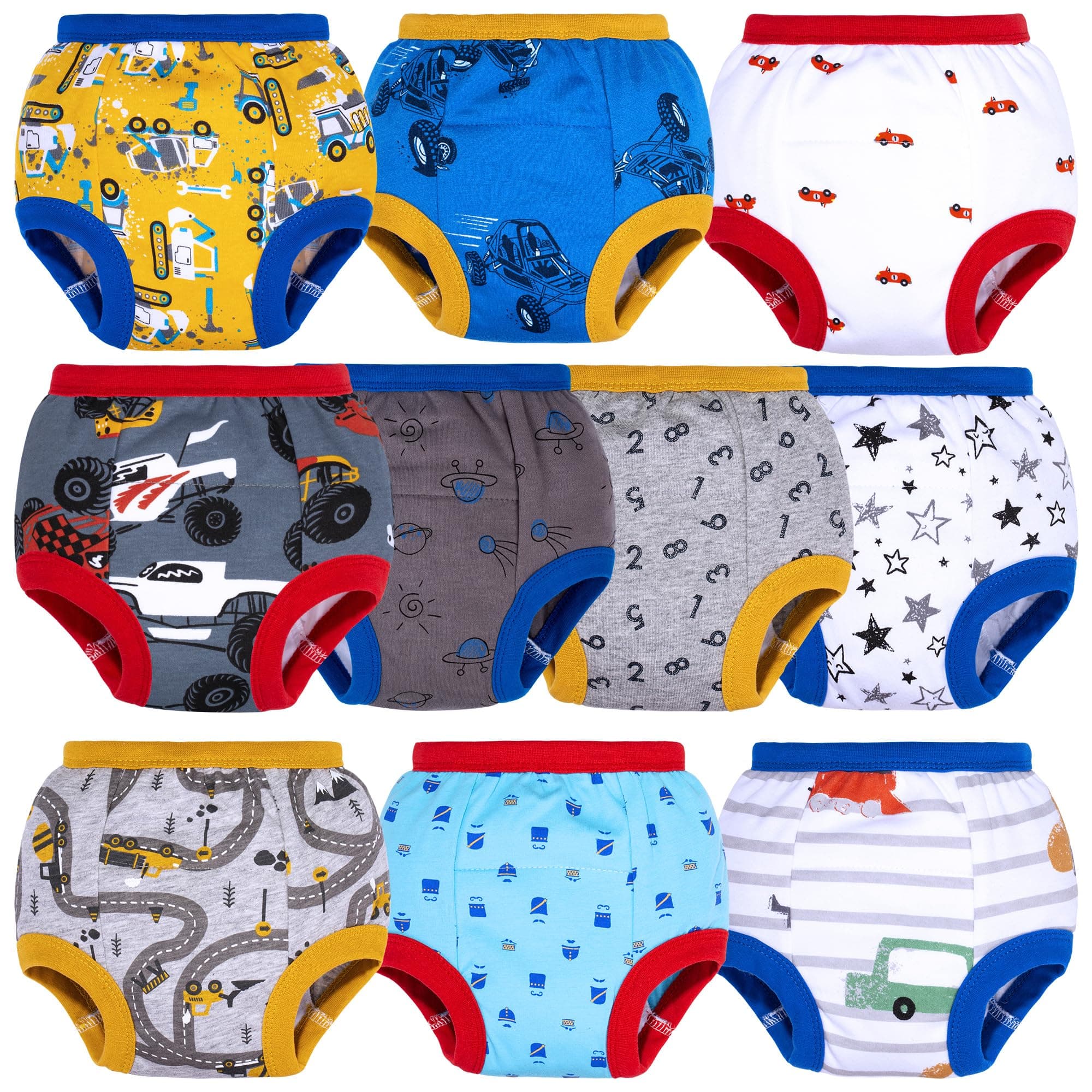 BIG ELEPHANT Potty Training Underwear, 100% Cotton Absorbent Unisex Toddler Pee Pants for Boys & Girls