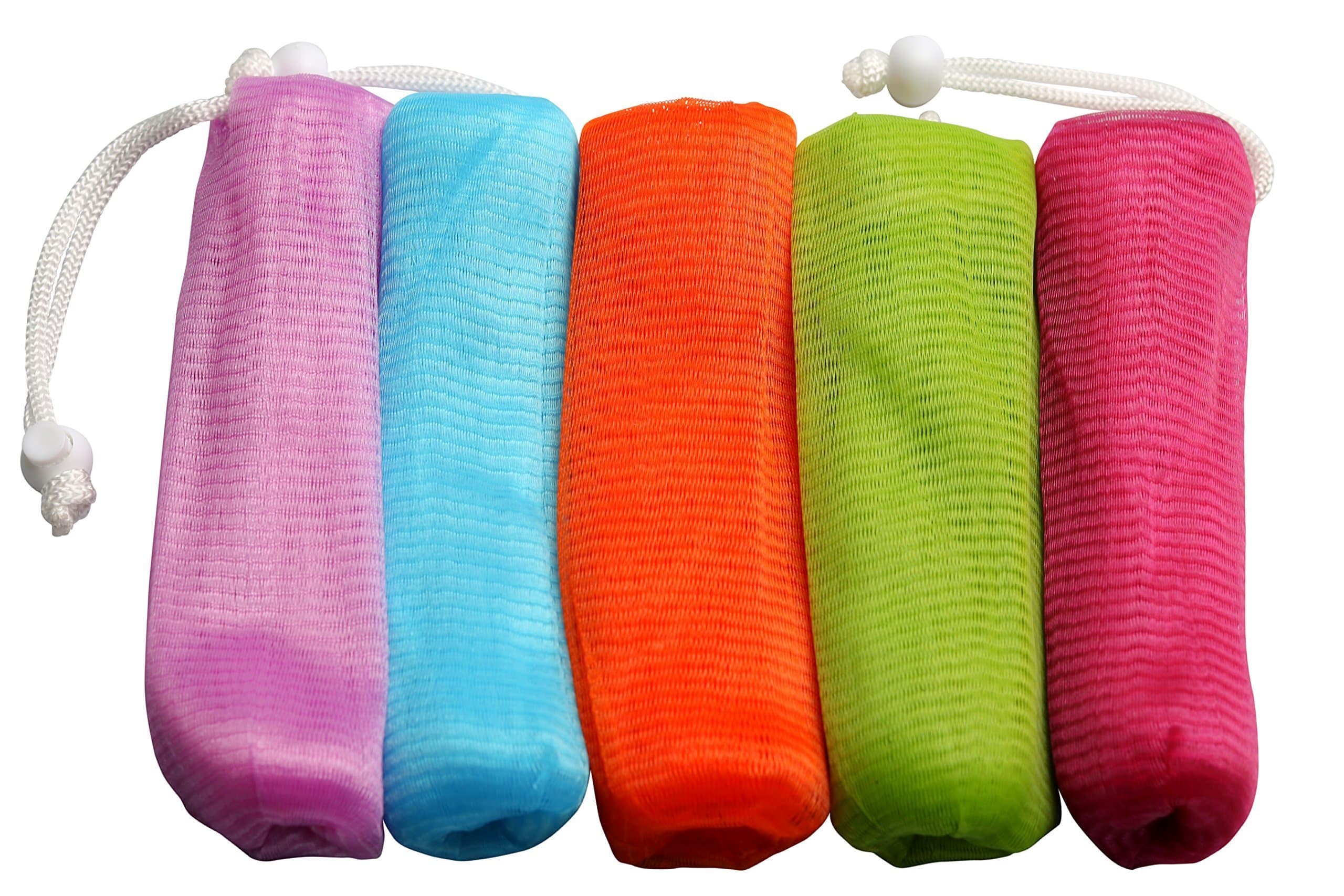 The Miracle Shop Exfoliating Mesh Soap Saver Pouch Bag Sack Sponge, Pack of 5