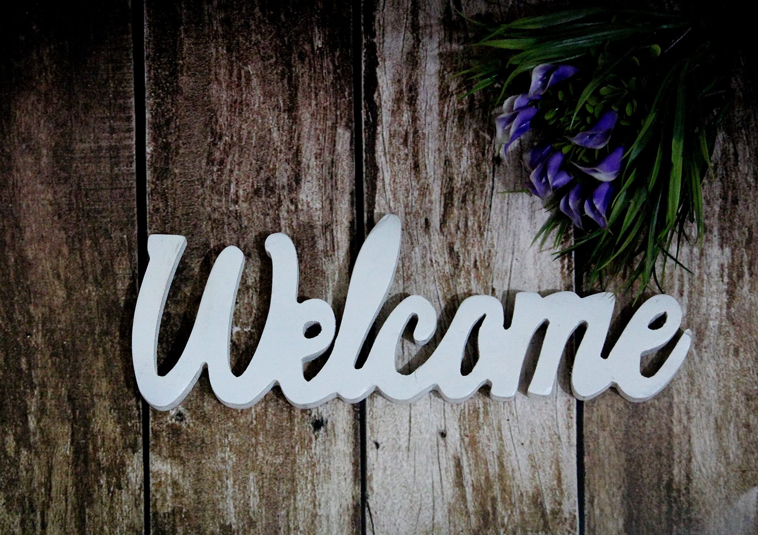 Wooden Hello Welcome Sign Cutout DIY Block Words Decorative Signs for Wreath Home Door Wall Art Decoration for Home Bar Classroom Wedding Party Decor Size 25 Cm x 2 Cm x 9 Cm
