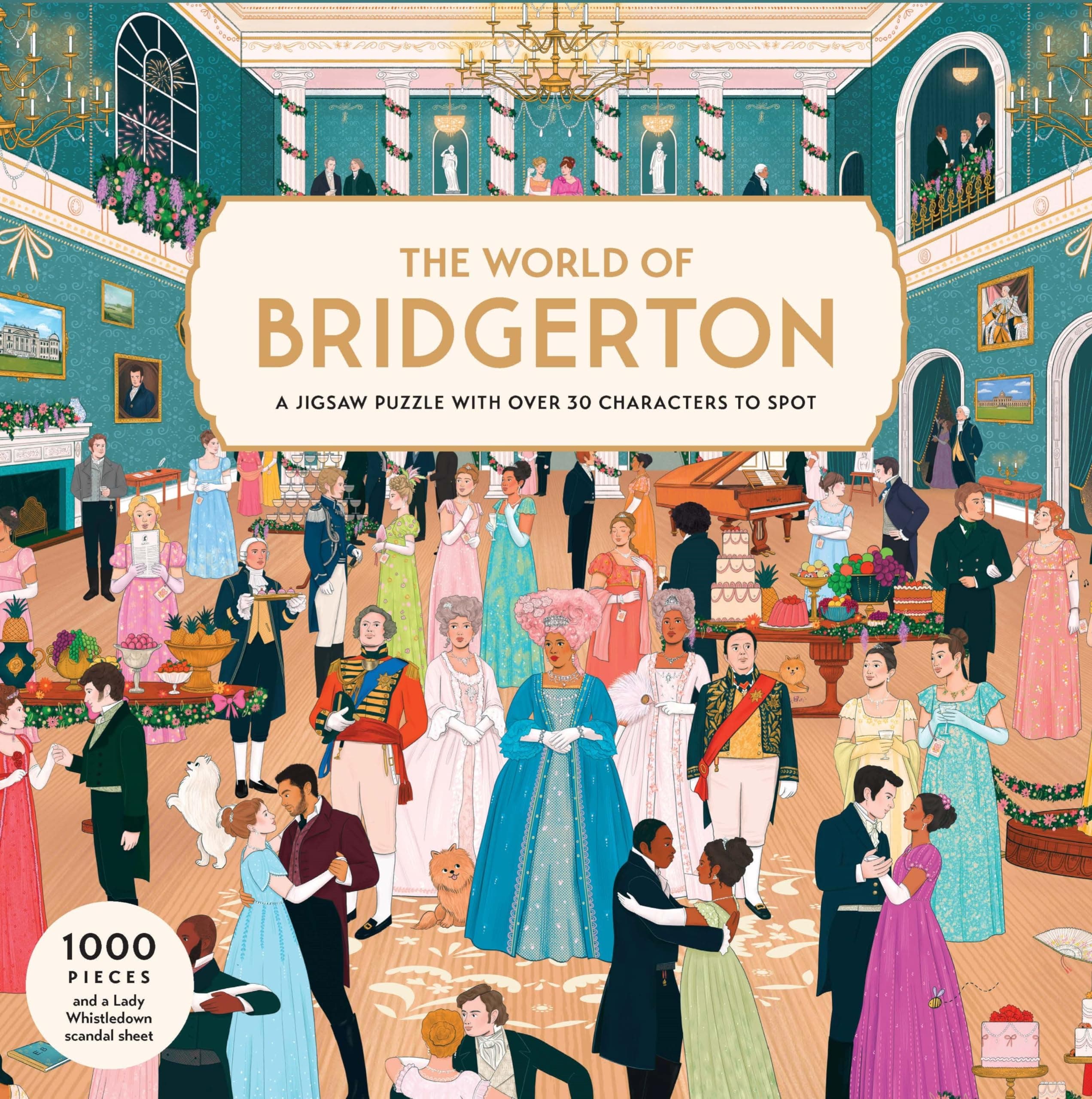 The World of Bridgerton 1000 Piece Puzzle: A 1000-piece Jigsaw Puzzle with Over 30 Characters to Spot