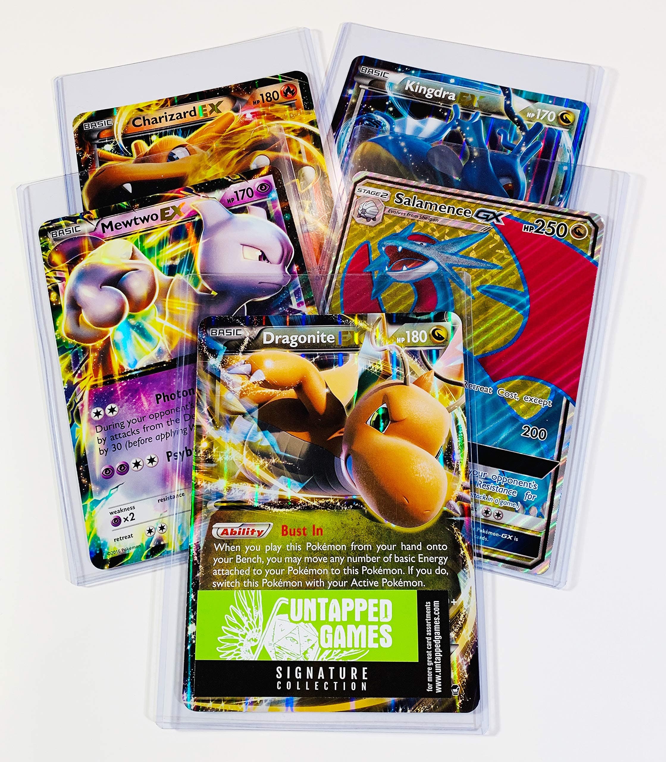 Pokemon 5 Oversized Jumbo Cards in TOP LOADERS! EX GX Legendary Full Art Untapped Games
