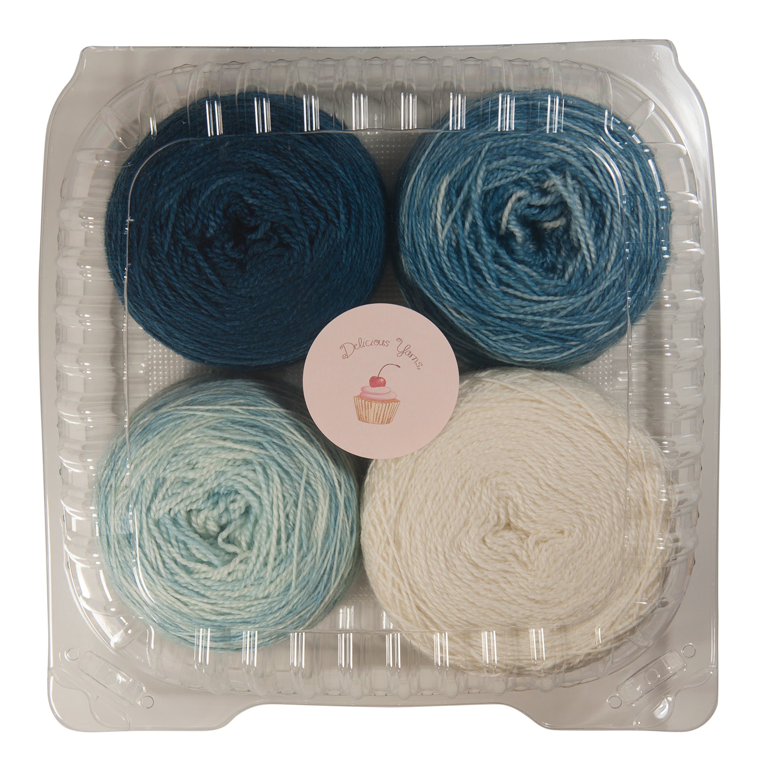 Delicious Yarns Frosting Fingering Weight Quad Cake Gradient Yarn Set (Blueberry)