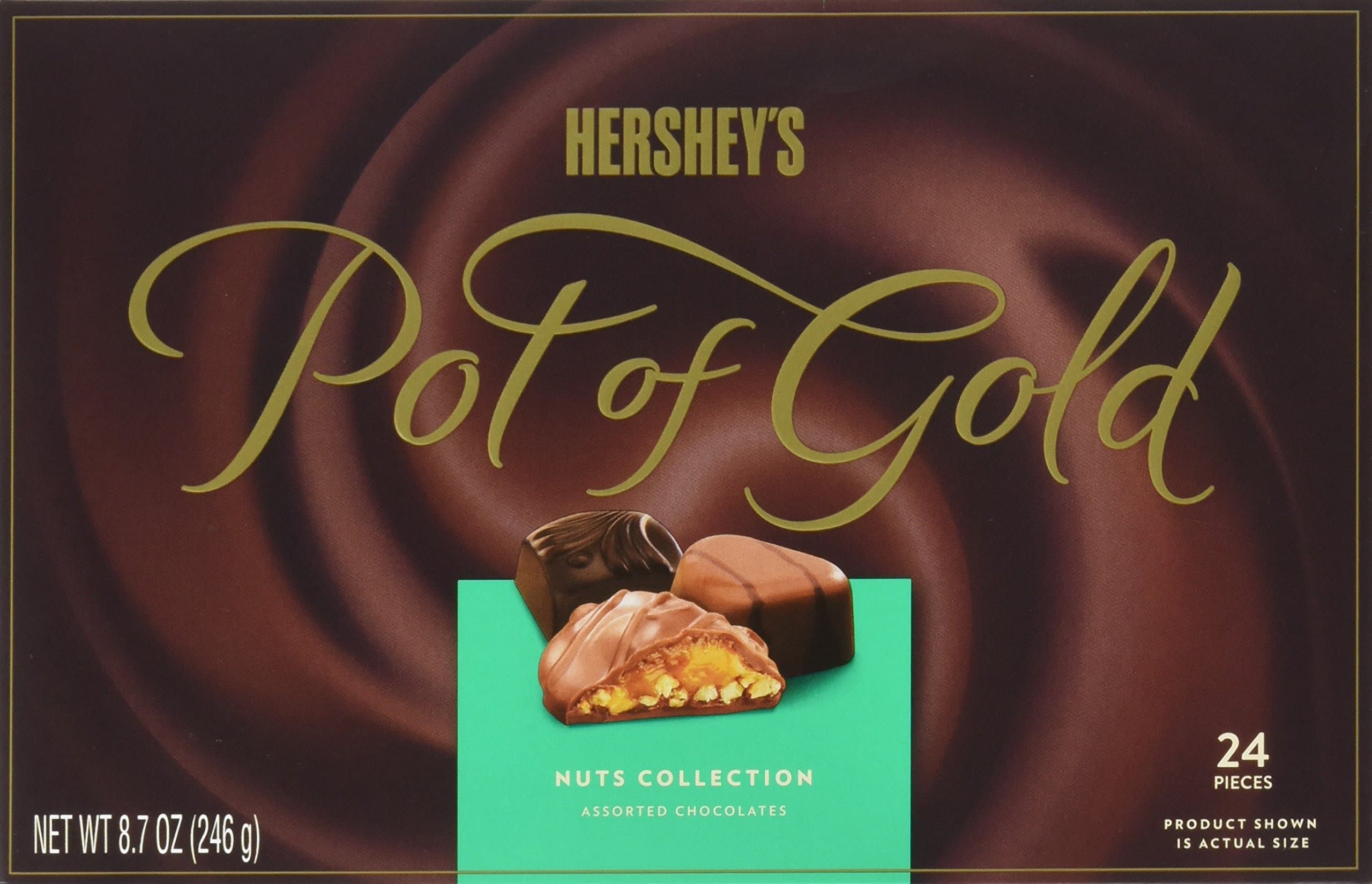 HERSHEY'S POT OF GOLD Assorted Chocolates, Nuts Collection, 8.7 Ounce (Pack of 2)