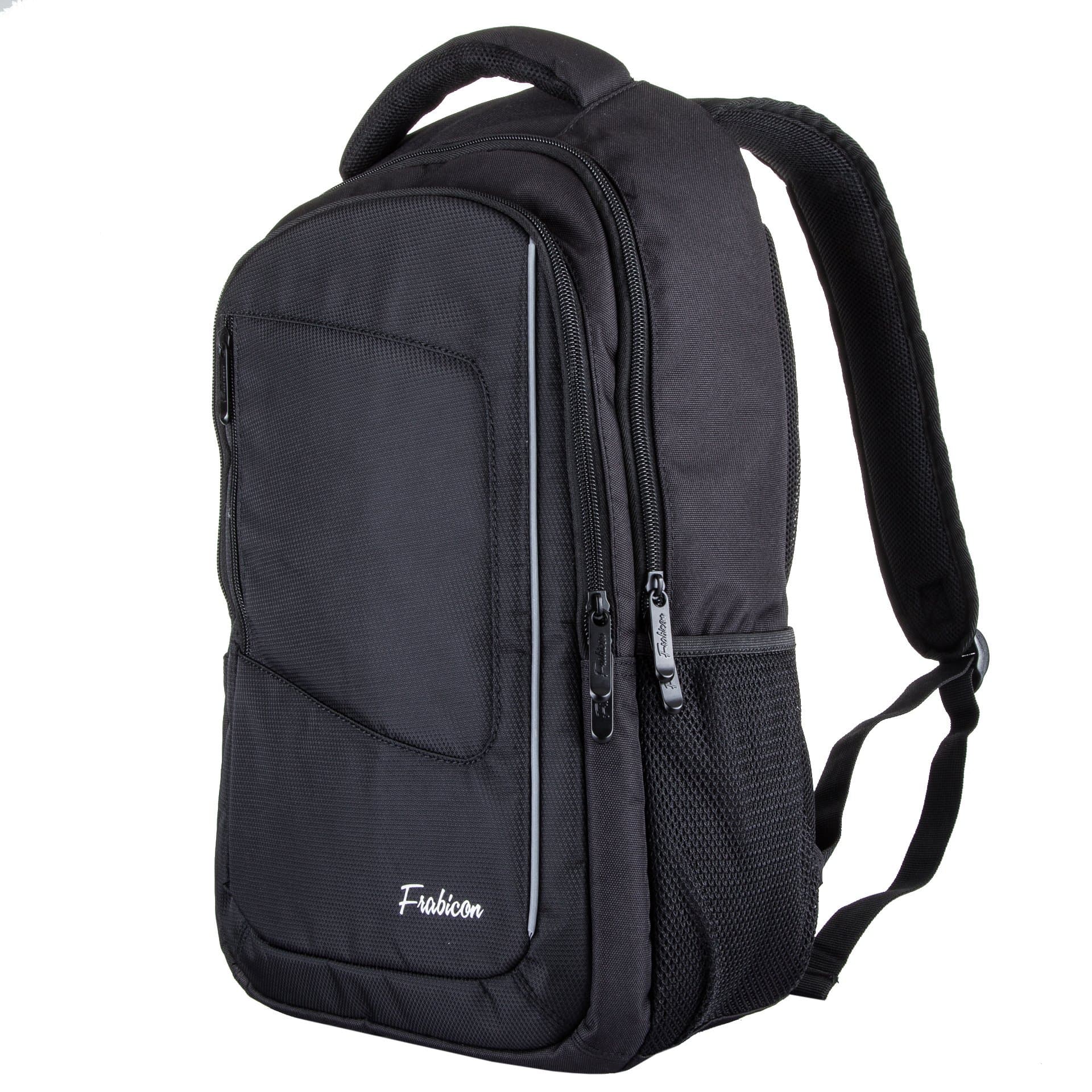 Xplorer Men Laptop Backpack College for 15" MacBook and iPad with Light Reflective Stripe Waterproof for Business Bookbag Mochila - Black