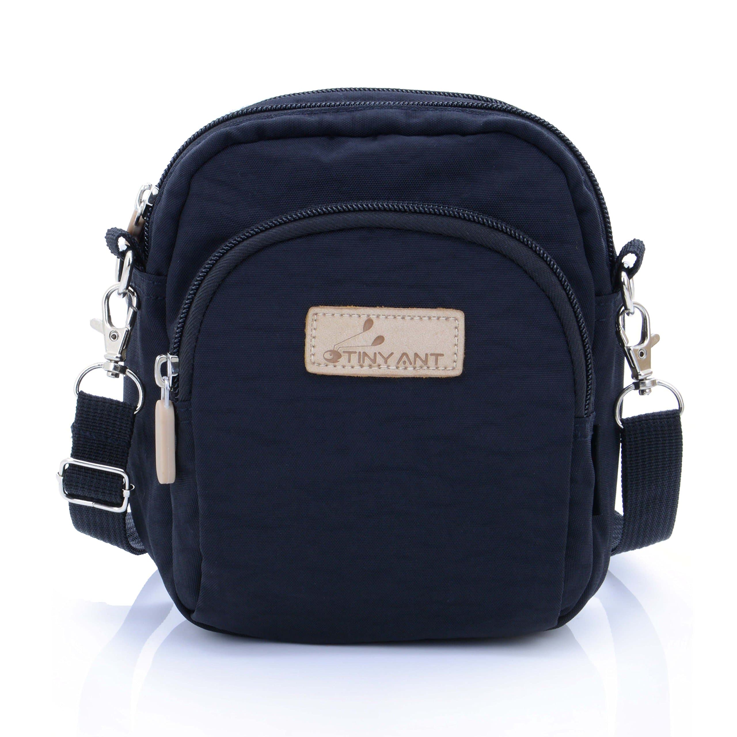 Women's 3 Layers Wristlet Purse Zipped Cell Phone Clutch Crossbody Handbags(Waist/Shoulder Bag-Black)