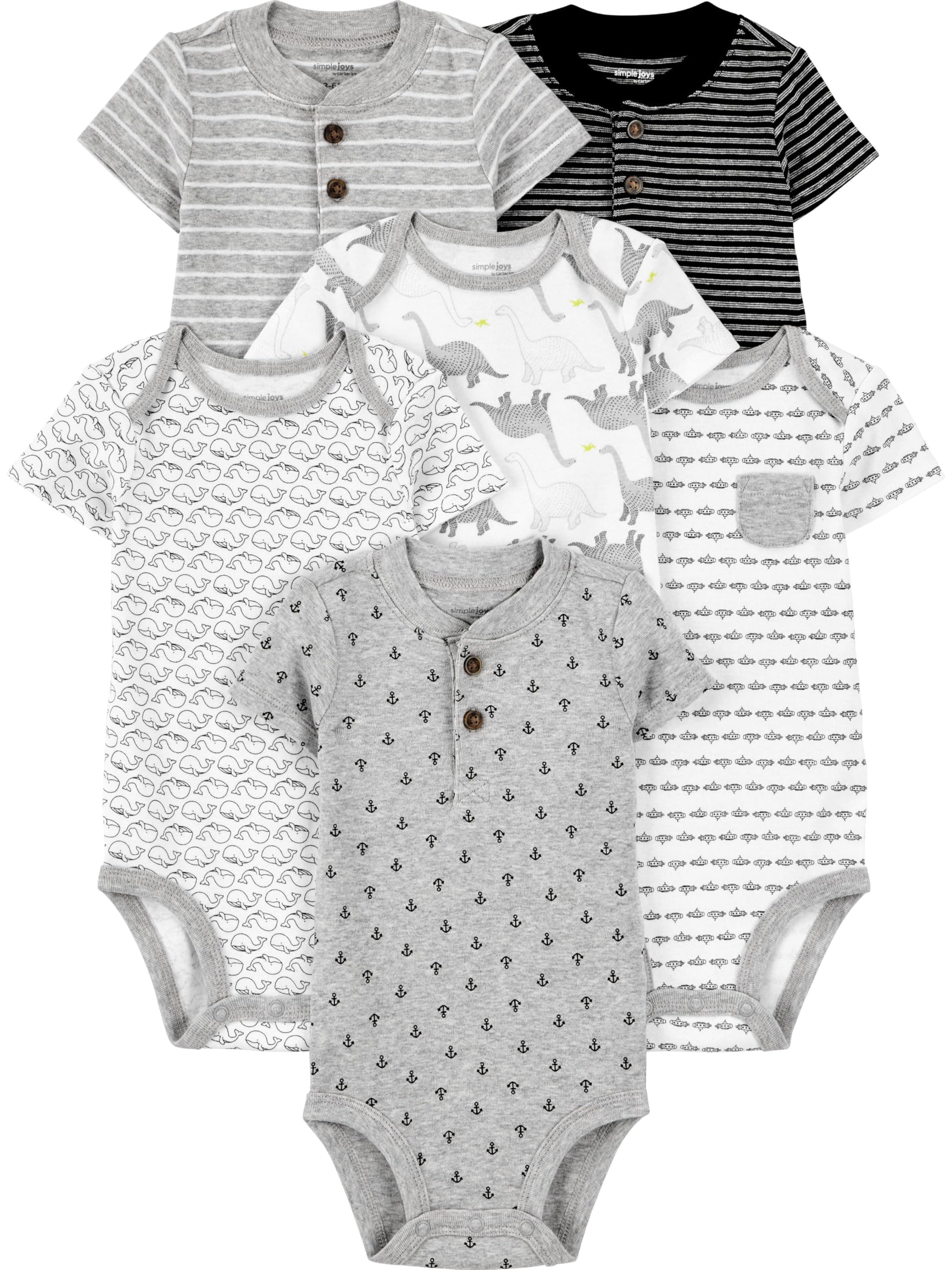 Baby-Boys 6-Pack Short-Sleeve Bodysuit