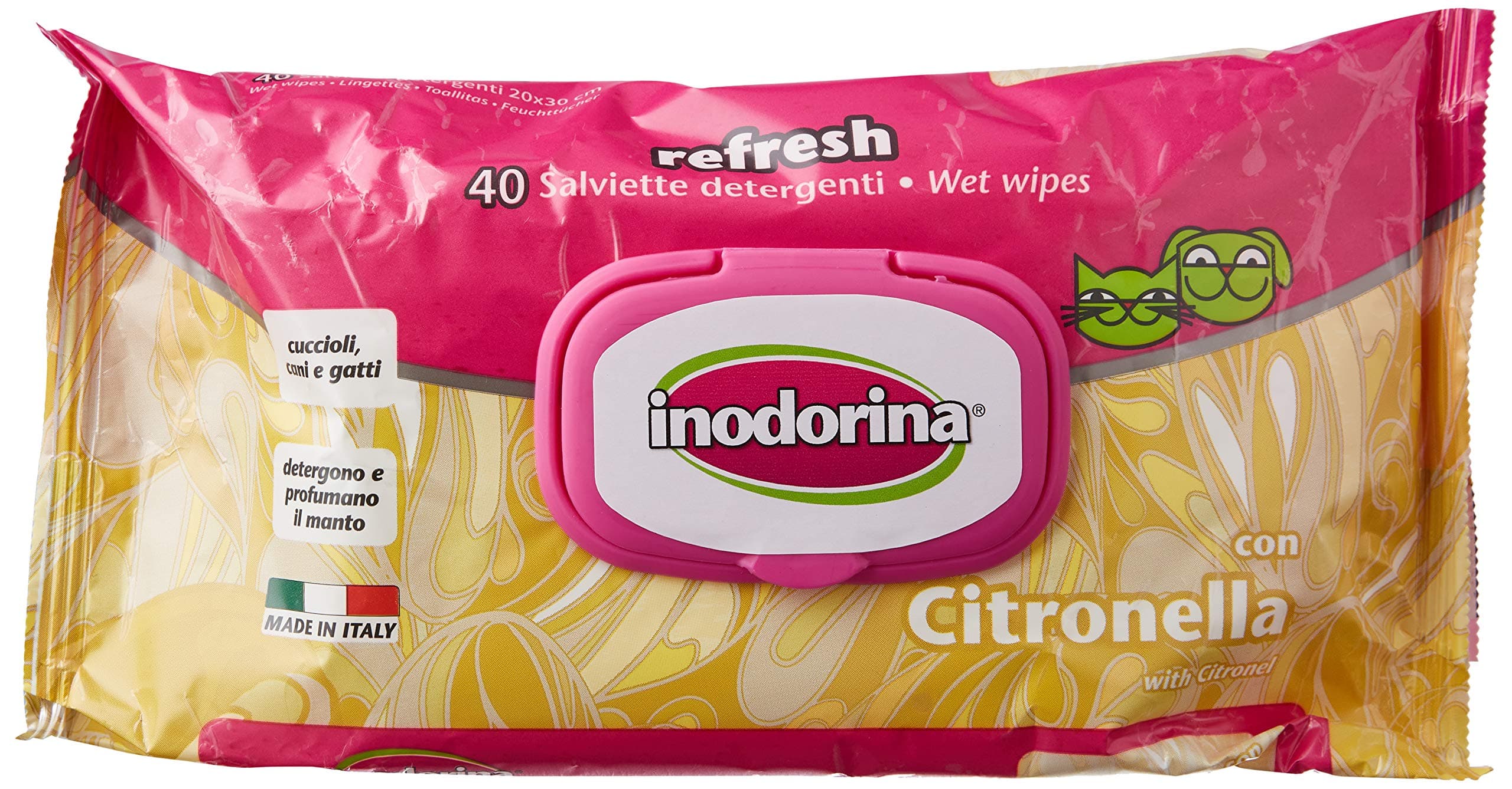 Popgear Inodorina Refresh Citronella Wipes, 40 units (Salviettecitronella)