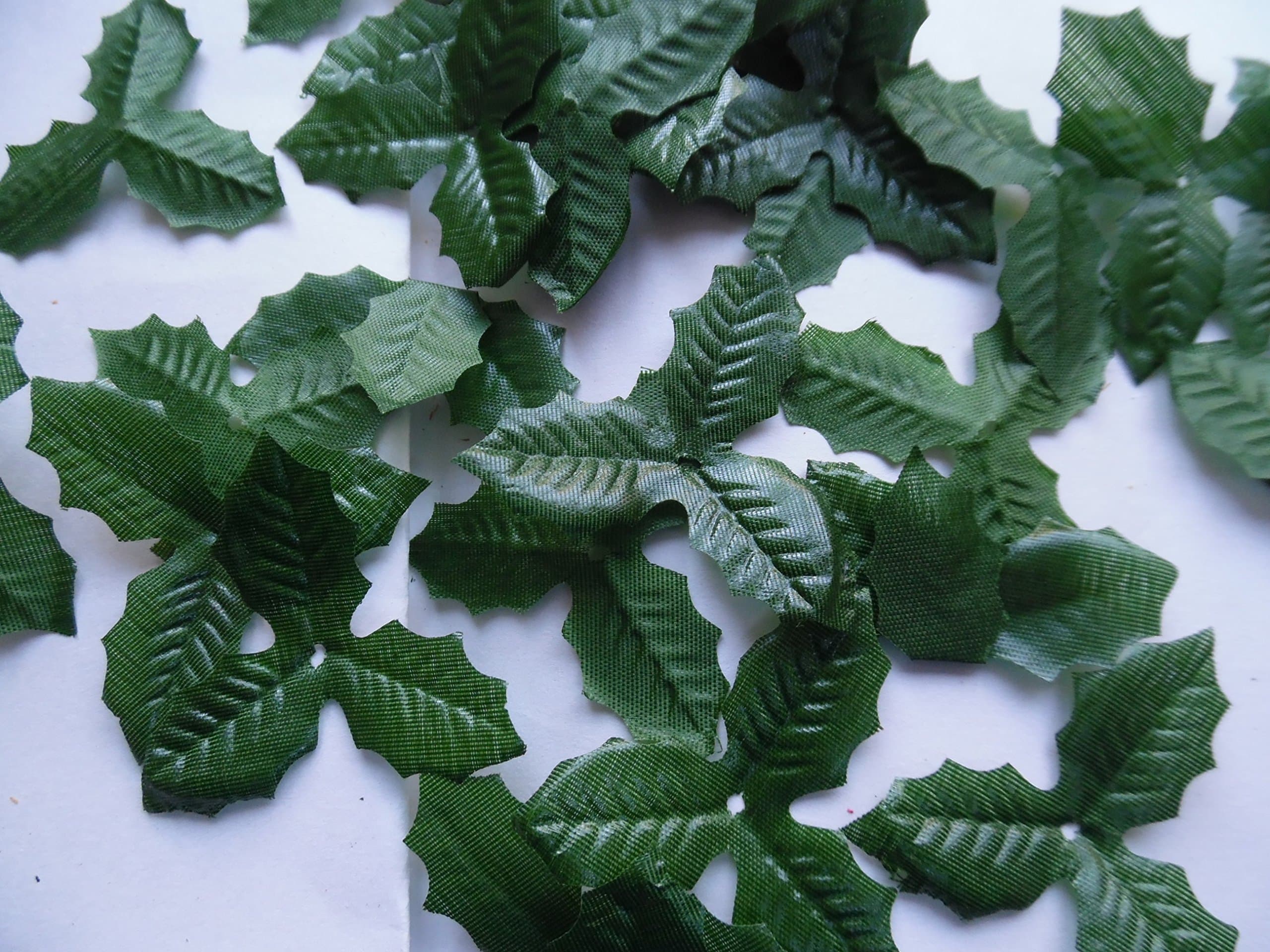 50 Triple Silk Holly Leaves Craft/Wedding/Decoration/Christmas