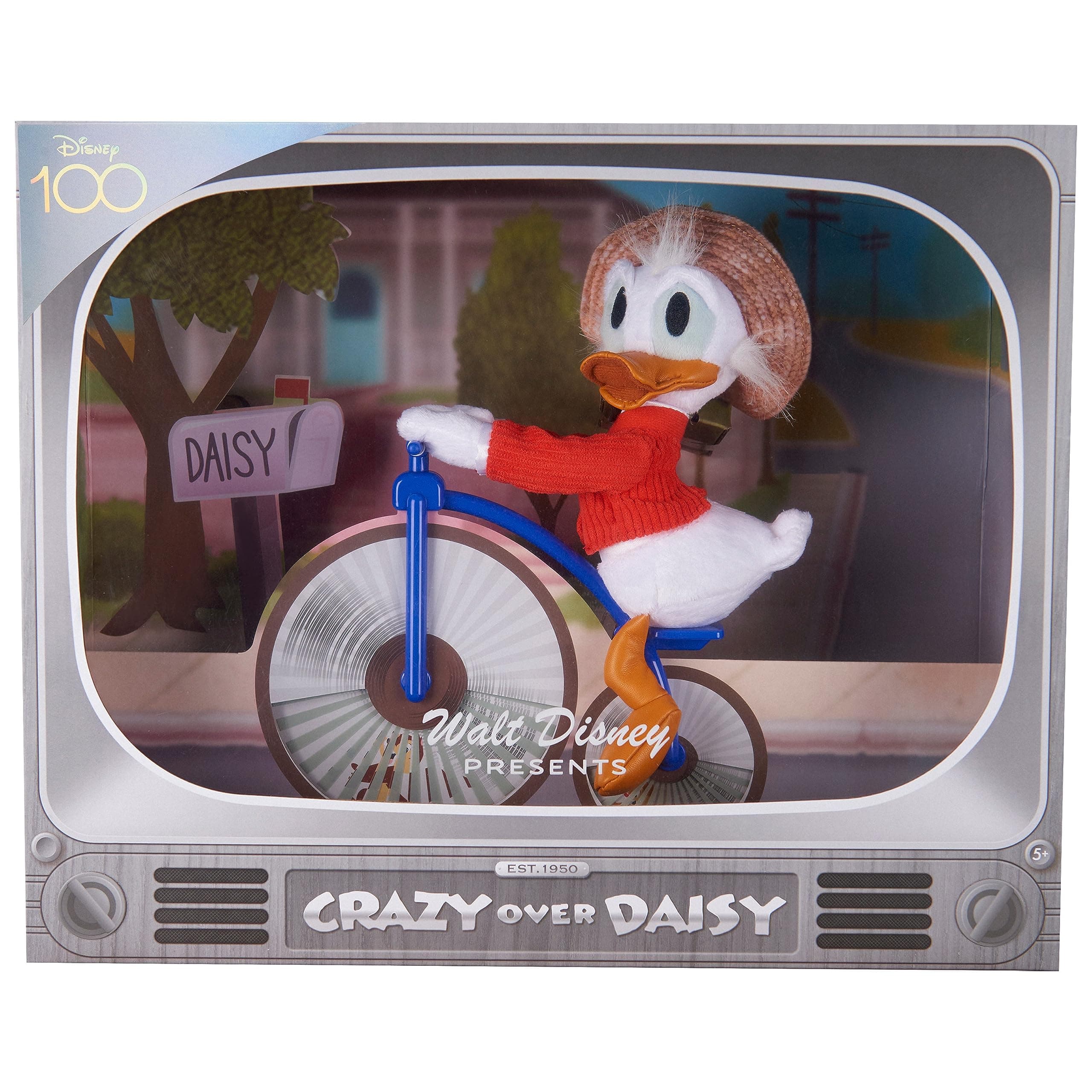 Disney100 Years of Wonder Walt Disney Presents “Crazy Over Daisy” Donald Duck Collectible Plush Stuffed Animal, Officially Licensed Kids Toys for Ages 5 Up, Amazon Exclusive