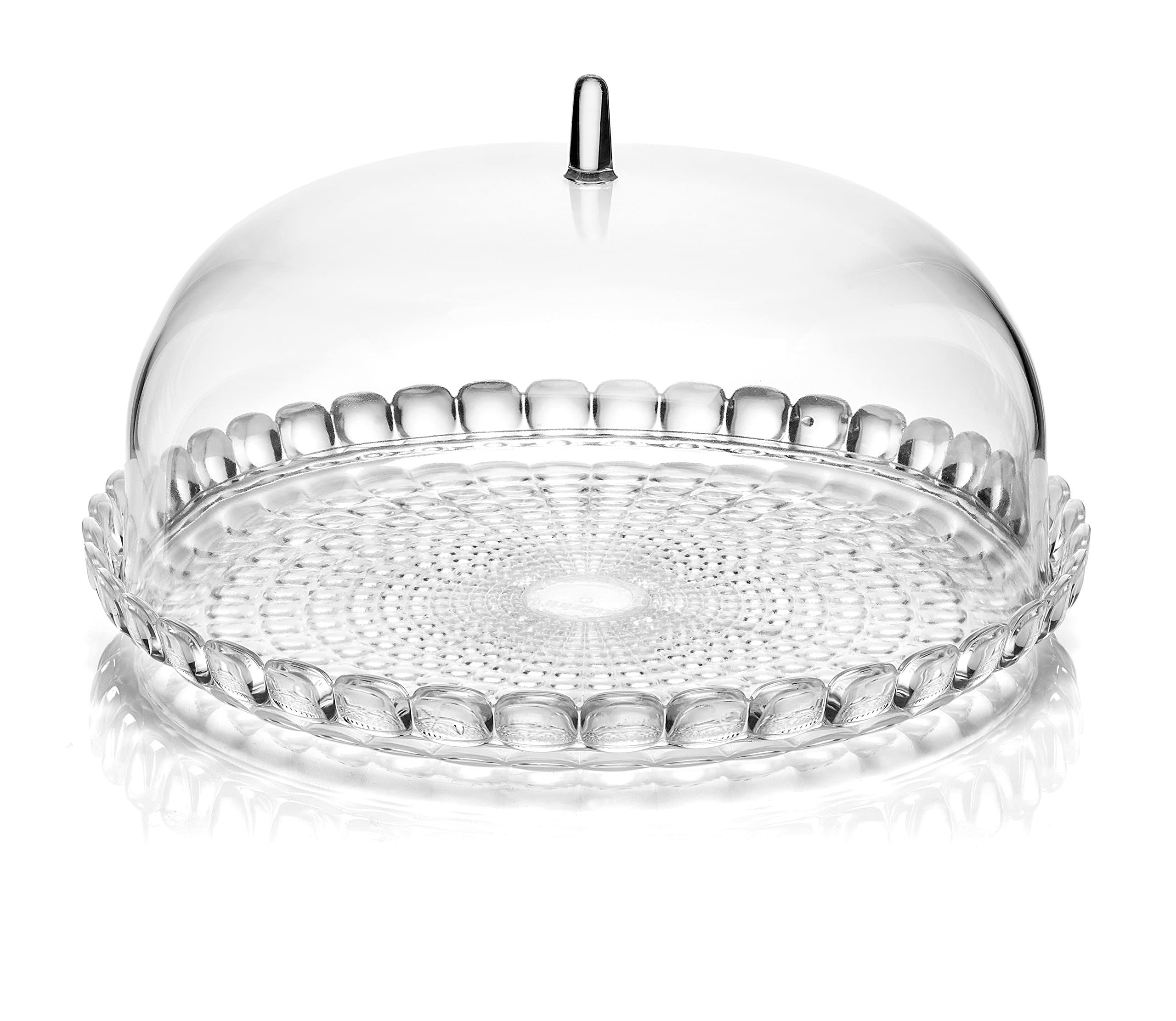 GuzziniTiffany 11.8" Cake Stand with Dome Lid - Clear, Multi - Purpose Use for Dessert Table, Cupcake Stand, Cake Display, BPA-Free Display Stand for Parties, Weddings, Kitchen