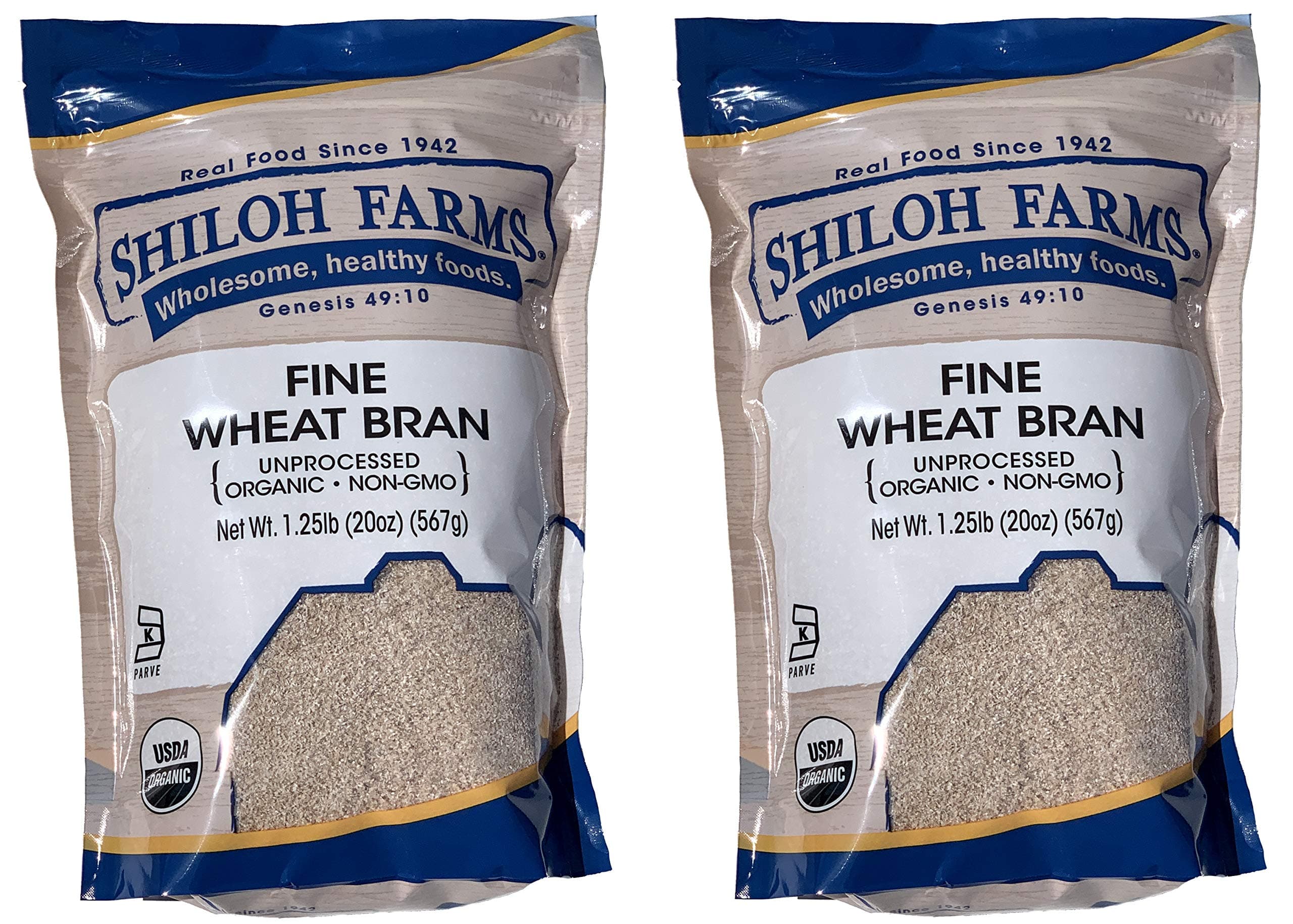 Shiloh Farms Organic Fine Wheat Bran - 20 Ounce Bag (Pack of 2) - An easy and convenient way of adding fiber to your diet
