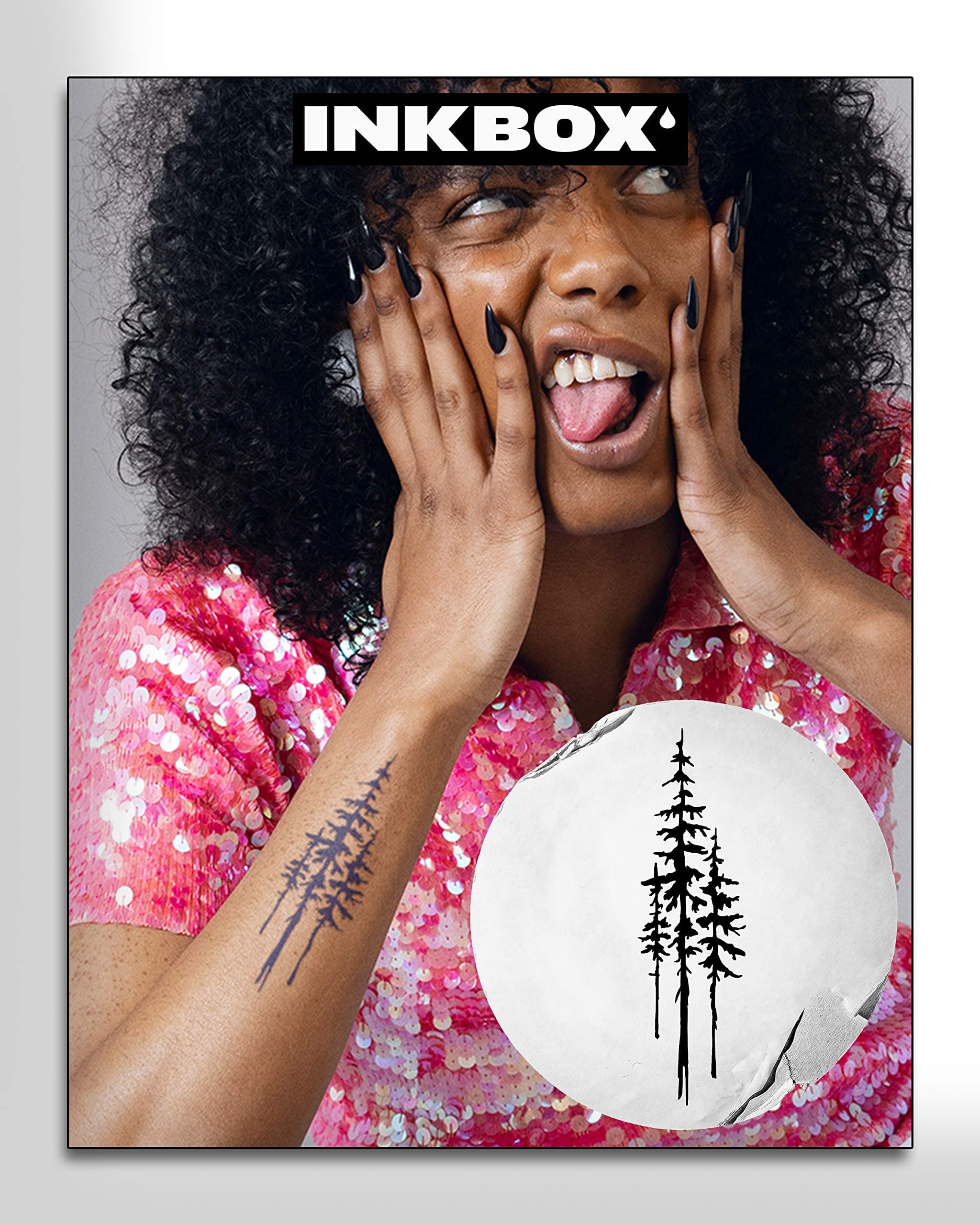 inkboxTemporary Tattoos, Semi-Permanent Tattoo, One Premium Easy Long Lasting, Waterproof Temp Tattoo with For Now Ink - Lasts 1-2 Weeks, Tree Tattoo, 5 x 2 in, Lambertiana