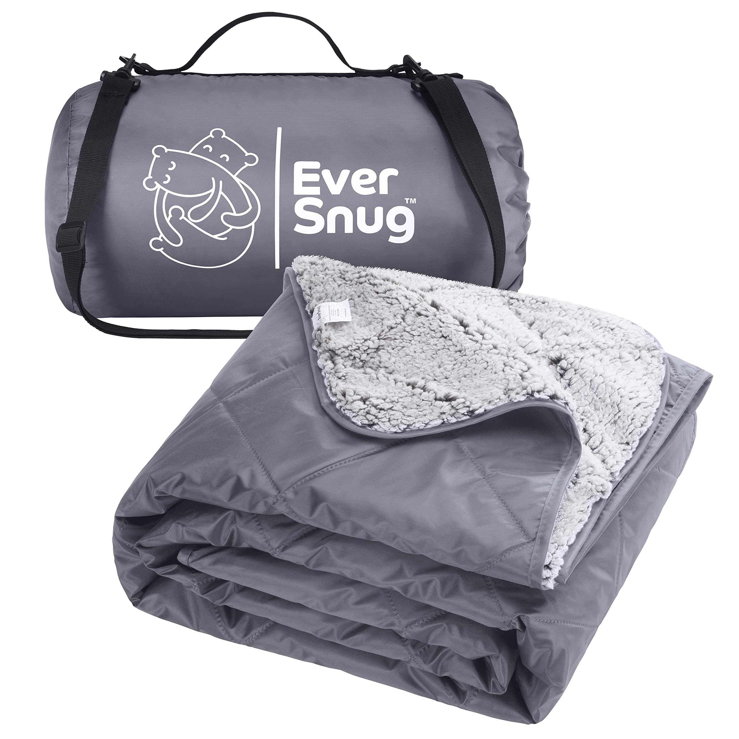 EverSnug Extra Thick Sherpa Fleece Blanket, Large - Waterproof, Windproof, Washable - for Camping, Picnics, Outdoors