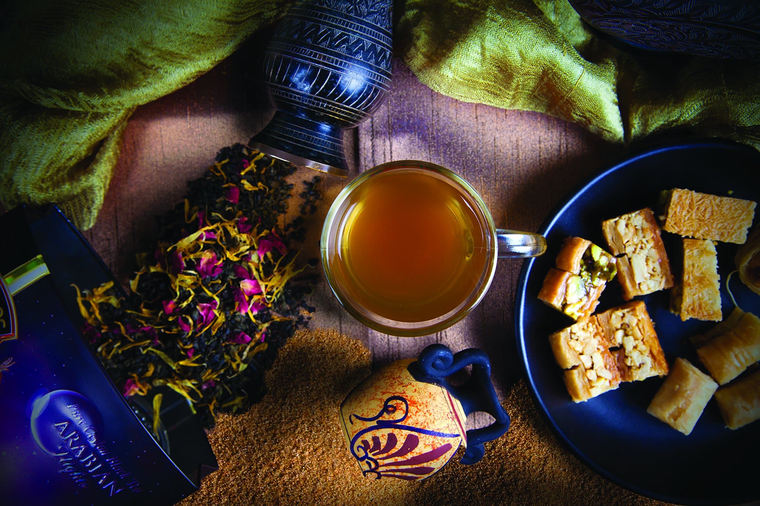 Pure Ceylon Tea - Mabroc Arabian Nights Blended Tea in a Canister ; Net Weight 150g (5.3 oz) ; 60 Servings