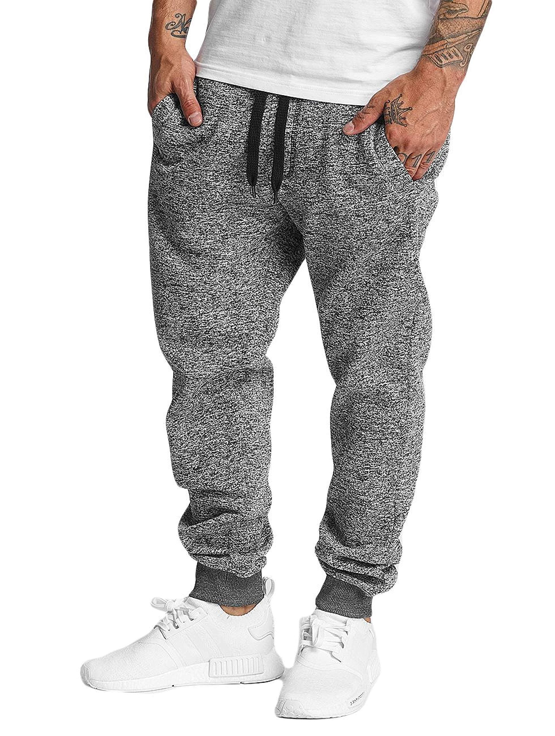 mens Basic Fleece Marled Jogger Pant Sweatpants