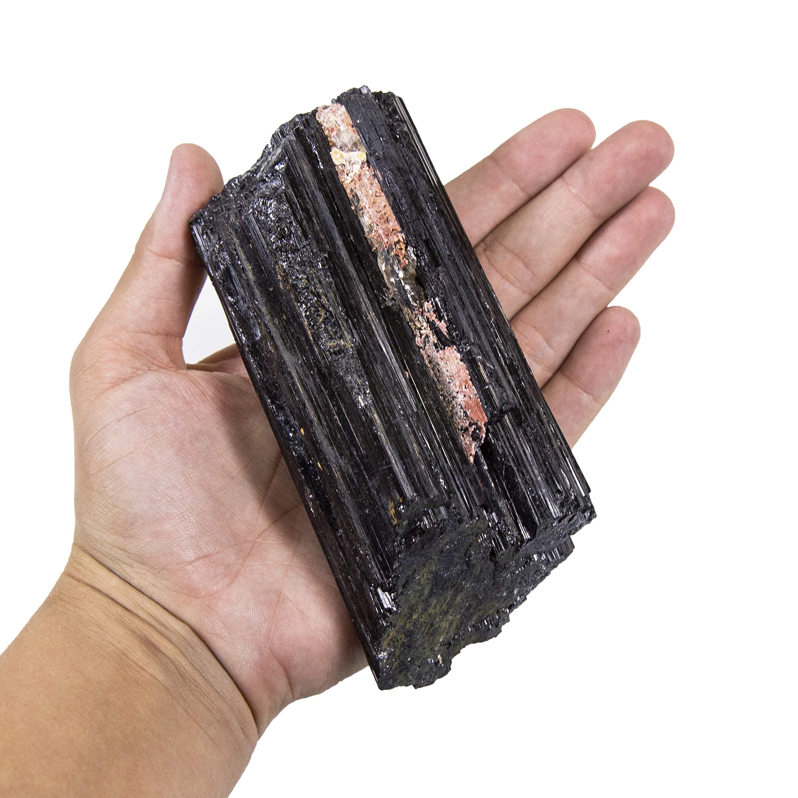 Rock Paradise 1 (ONE) Large Black Tourmaline Rod with Mica Inclusions - Powerful Energy - Over 1/2 lb from Brazil Exclusive COA