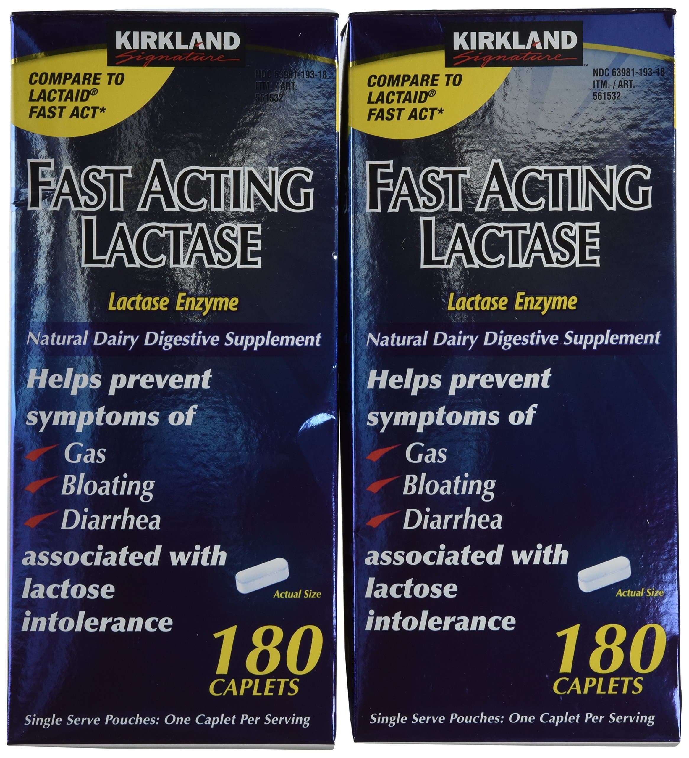 Signature Fast Acting Lactase, Compare to Lactaid Fast Act (2 Pack), 360 Ct Caplets