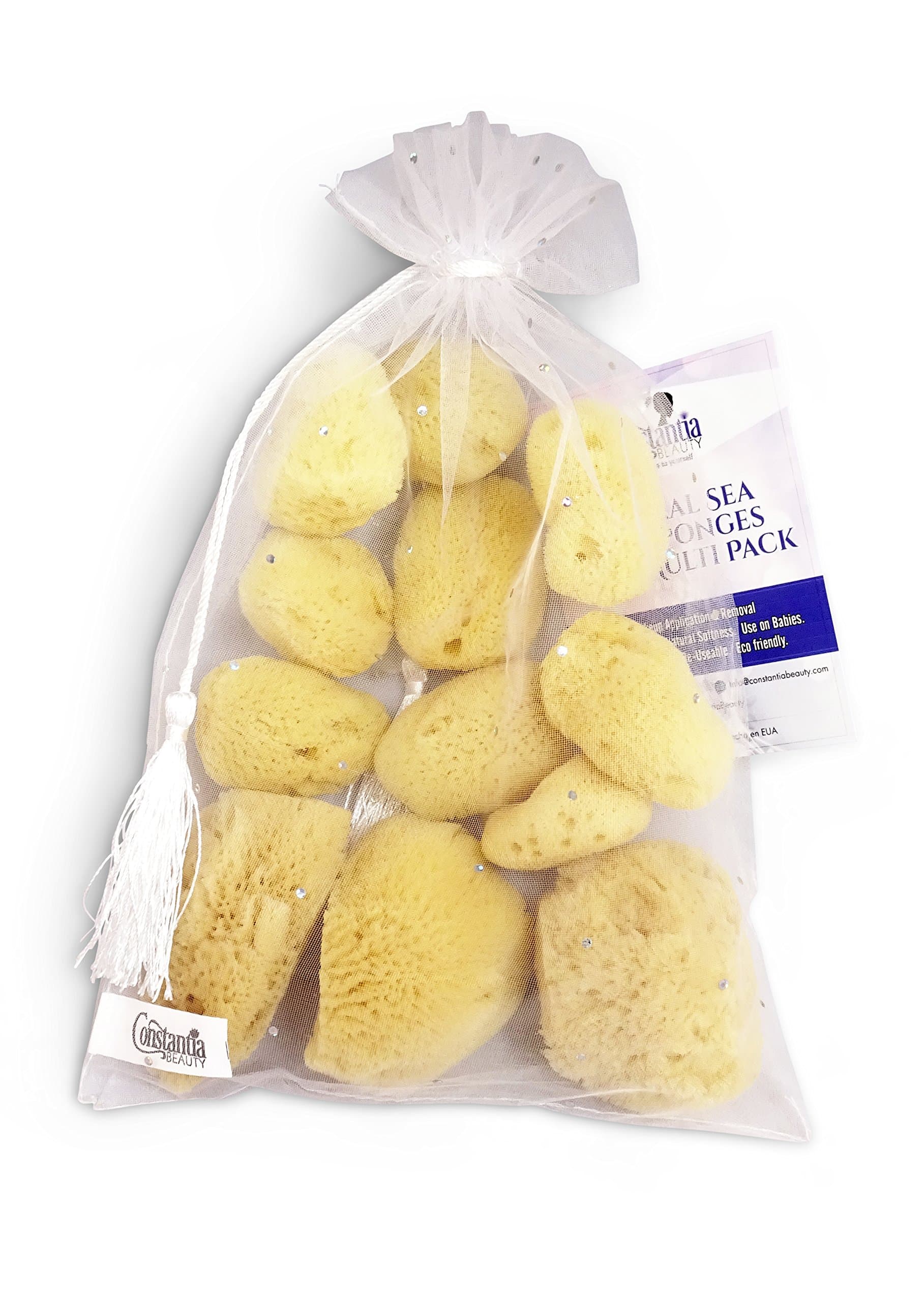 Natural Sea Silk Sponges for Cosmetic Use, 1.5-3-Inches, Pack of 12
