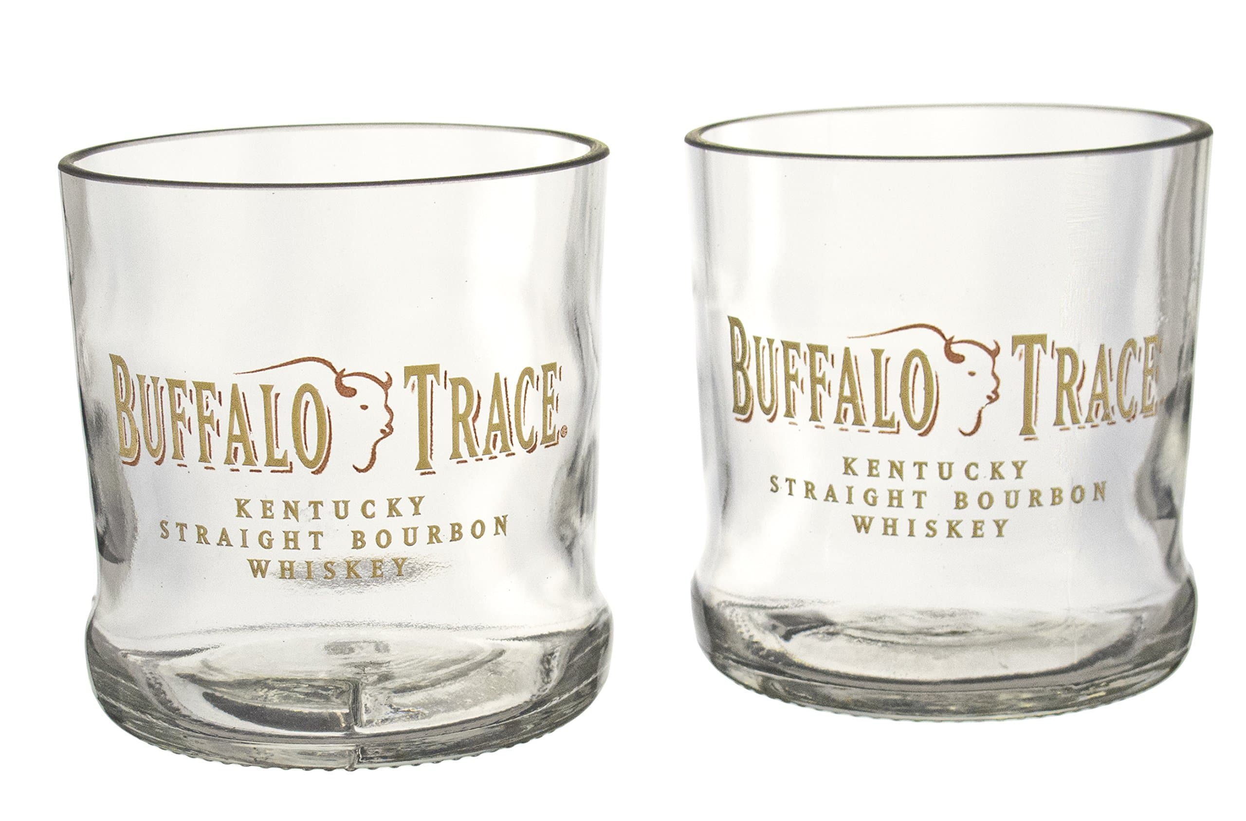 Buffalo Trace Whiskey Reclaimed Bottles Drinkware Glassware Barware Old Fashioned Glasses Set