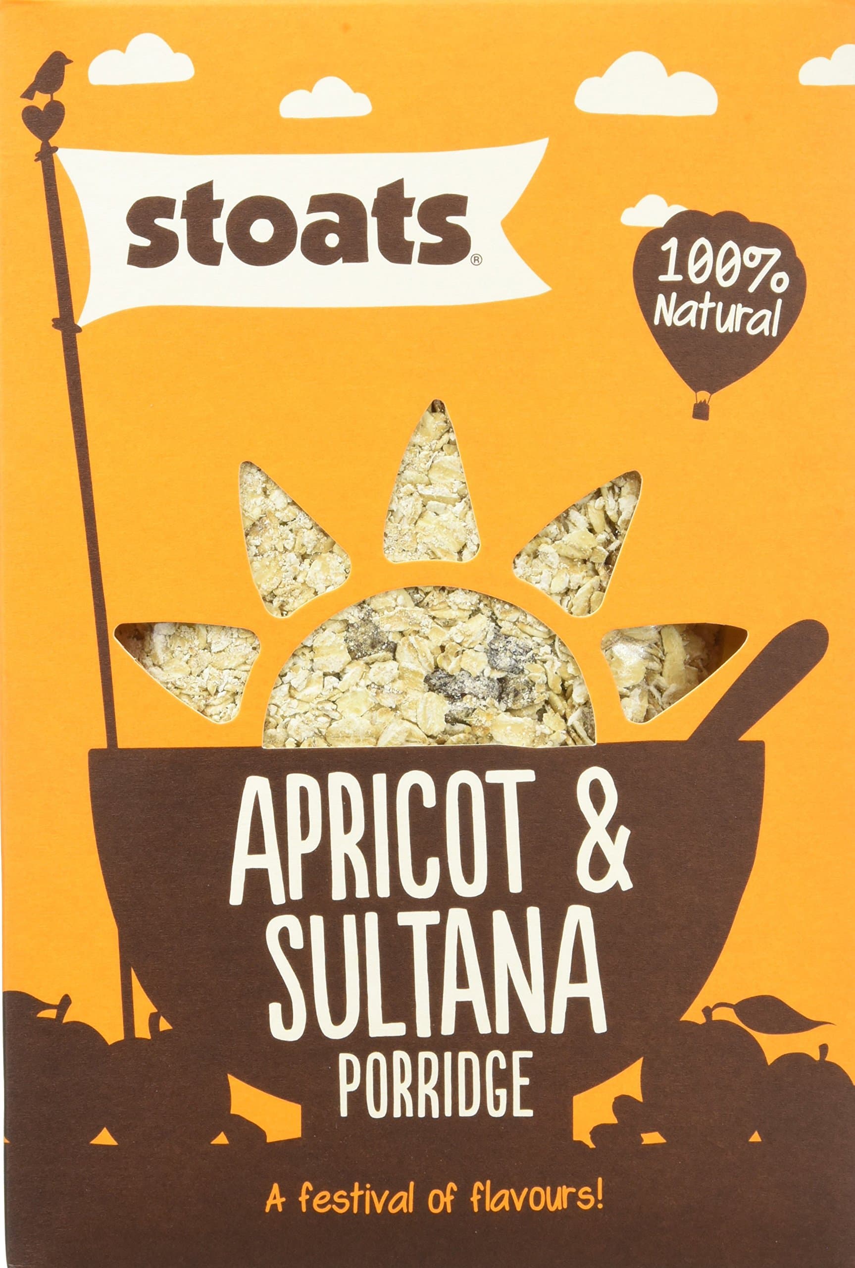 Stoats Apricot and Sultana Porridge 550 g (Pack of 6)