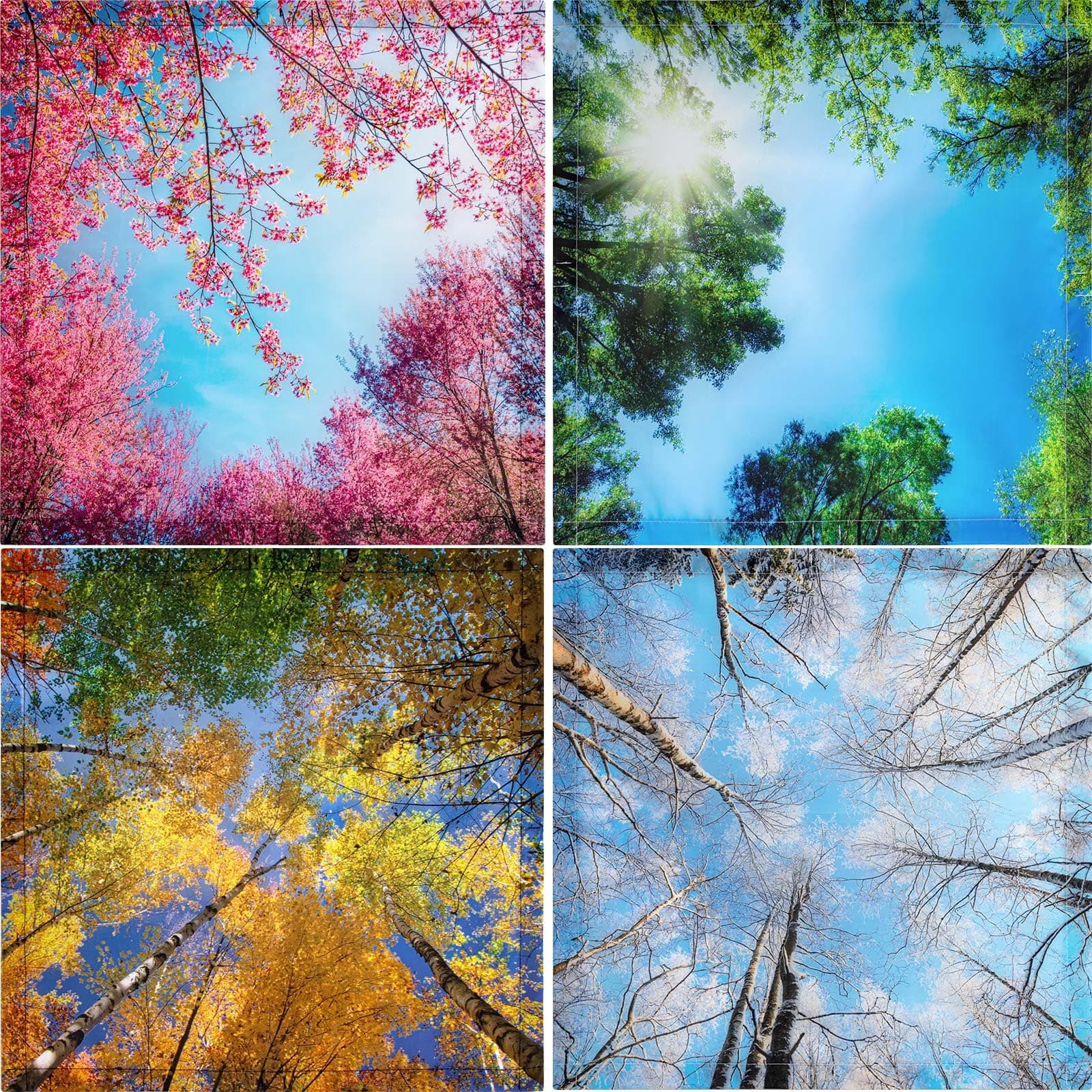 VIHOSE 4 Pack Fluorescent Light Covers Magnetic for Ceiling Lights 2 x 2 ft Office Classroom Light Covers Filters for School Home Hospital Decorations, 4 Styles(Season)