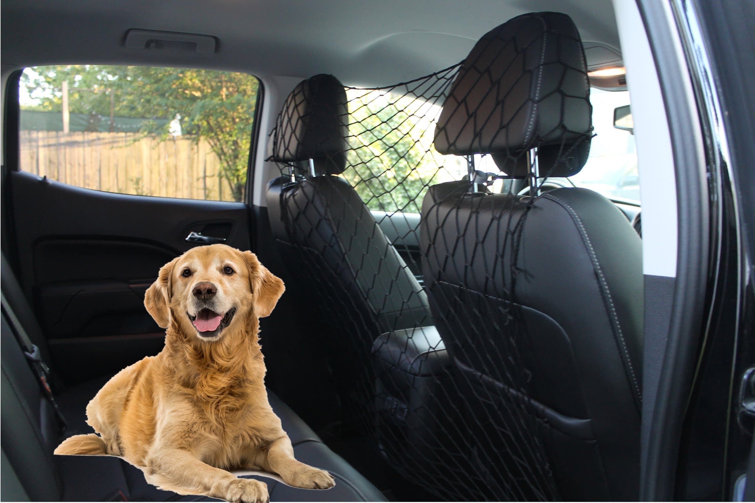 Millerink Pet Safety Net Barrier for Dogs - Adjustable Dog Barrier net for Car/Truck/SUV/Van - Behind Front Seats, Backseat, or Cargo Area Coverage