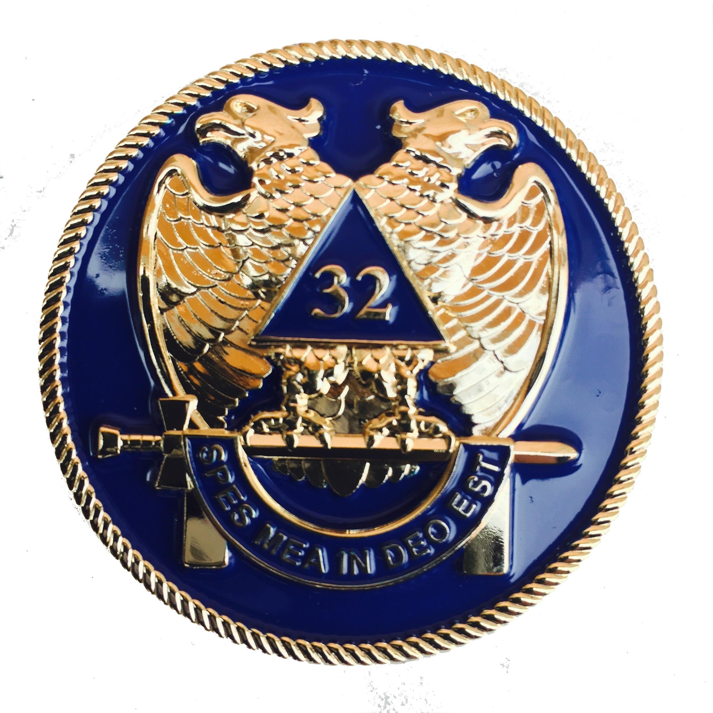 Equinox MR2" Mini Small Masonic 32nd Degree Mason Reflex Blue Back Ground Motorcycle Compact Car Emblem