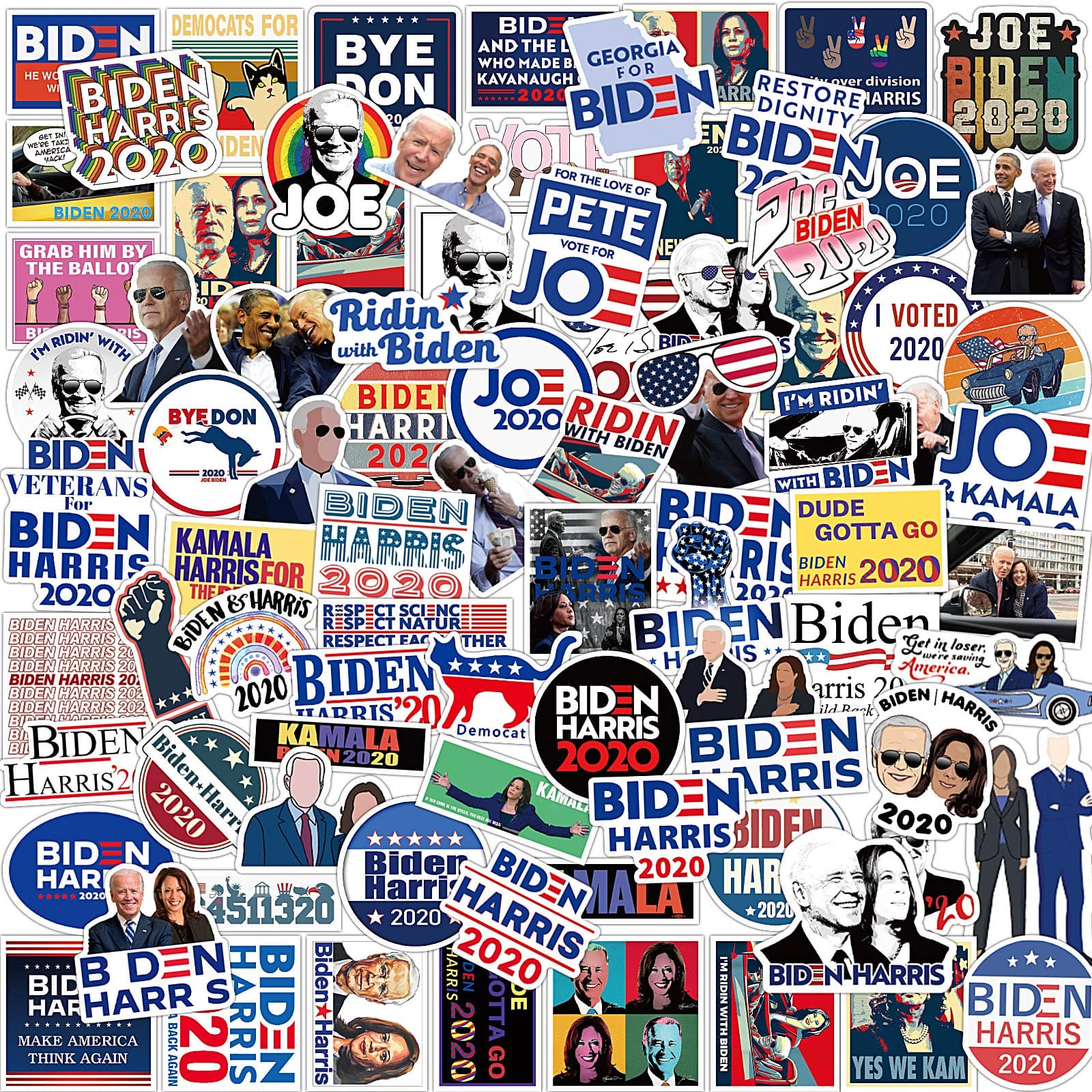 Biden Harris Stickers 100 Vinyl Waterproof Stickers for Laptop,Bumper,Water Bottles,Computer,Phone,Hard hat,Car Stickers & Decals,President Biden Harris Stickers for Teens & Adults