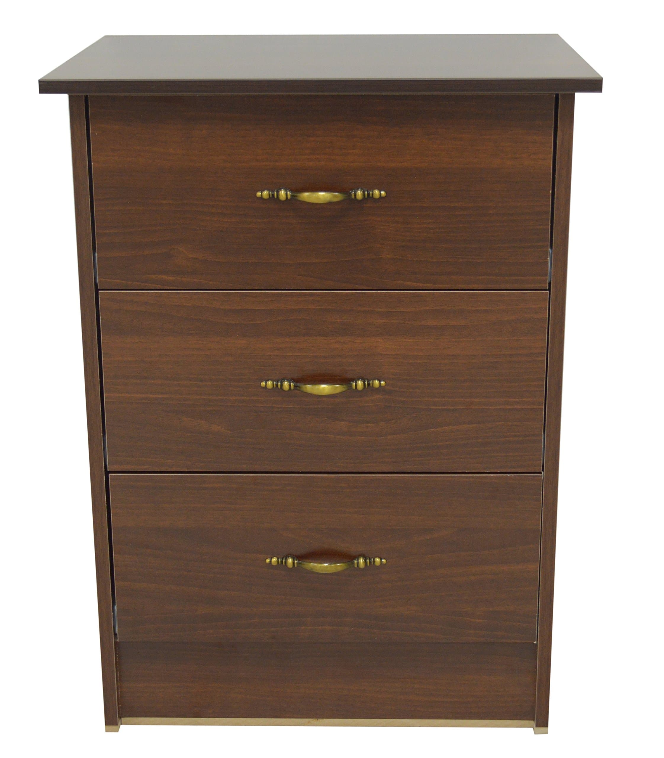 Sinai Furniture Nightstand with 3 Drawers Standard Noce Coast