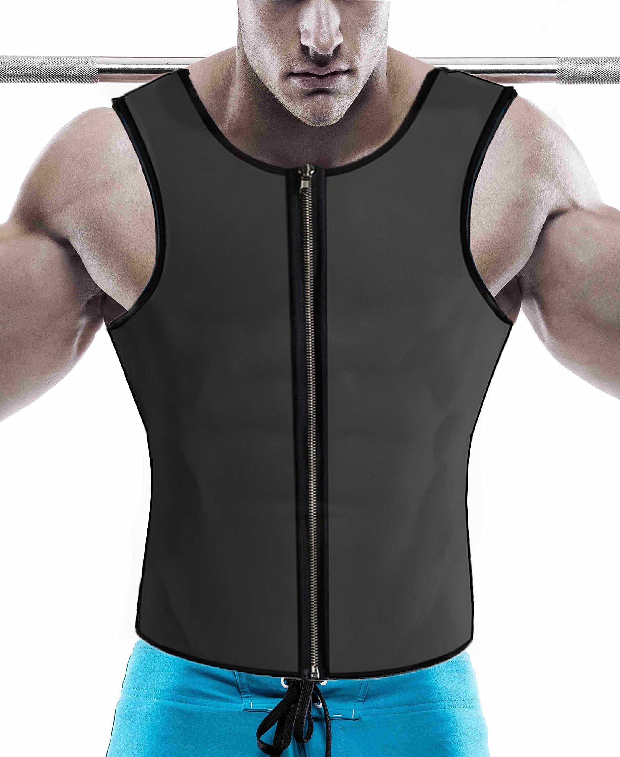 Sbaba Waist Trainer for Men Men Waist Trainer Vest Men Waist Trainer Sweat Waist Shaper for Men Slimming Waist Trainer Vest Men Shaper Mens Waist Trainer Waist Trainer for Men Mens Body Shaper (2XL)