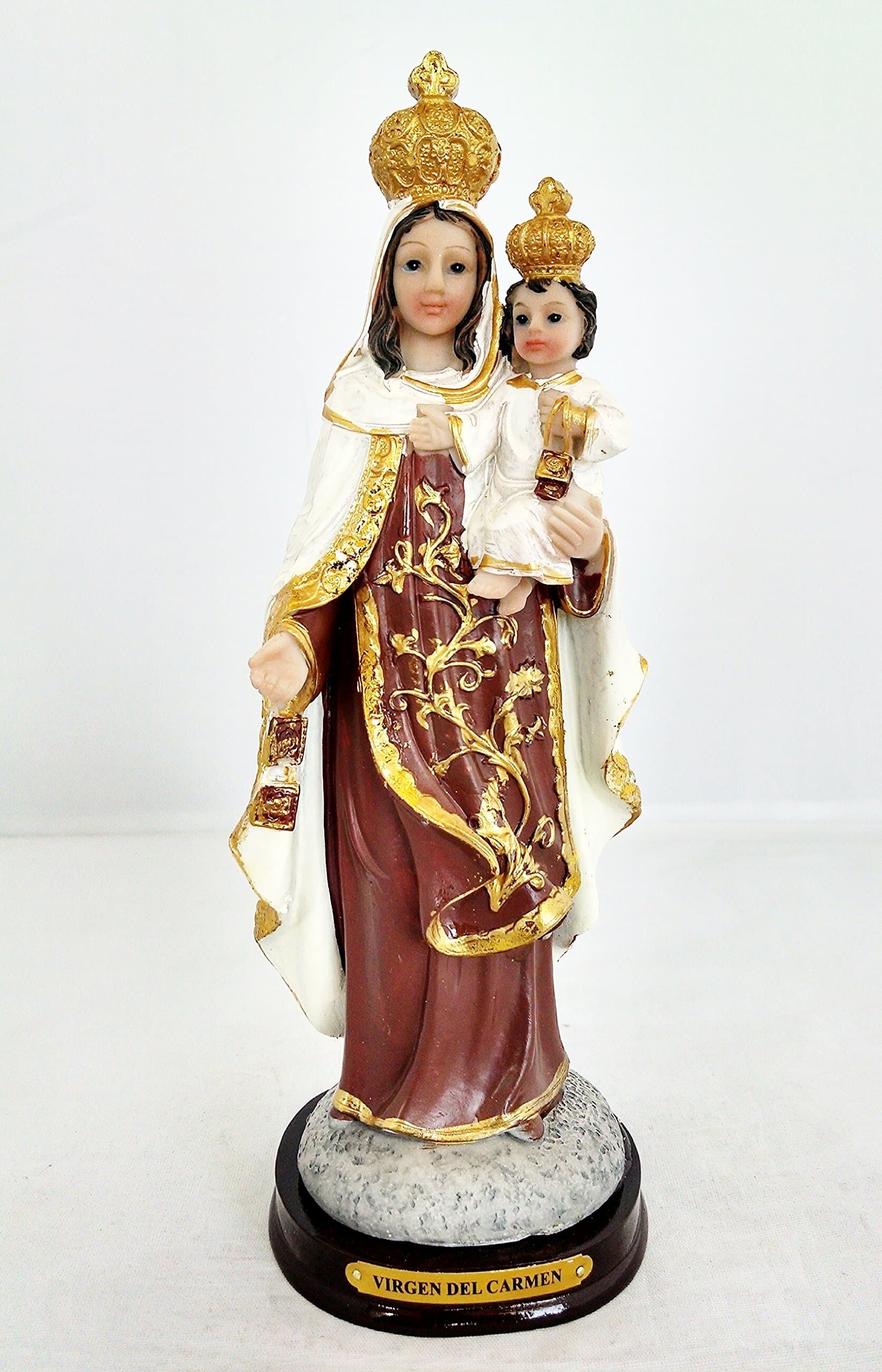 8 Inch Virgen Del Carmen Our Lady of Mount Carmel Statue Virgin Decor Religious