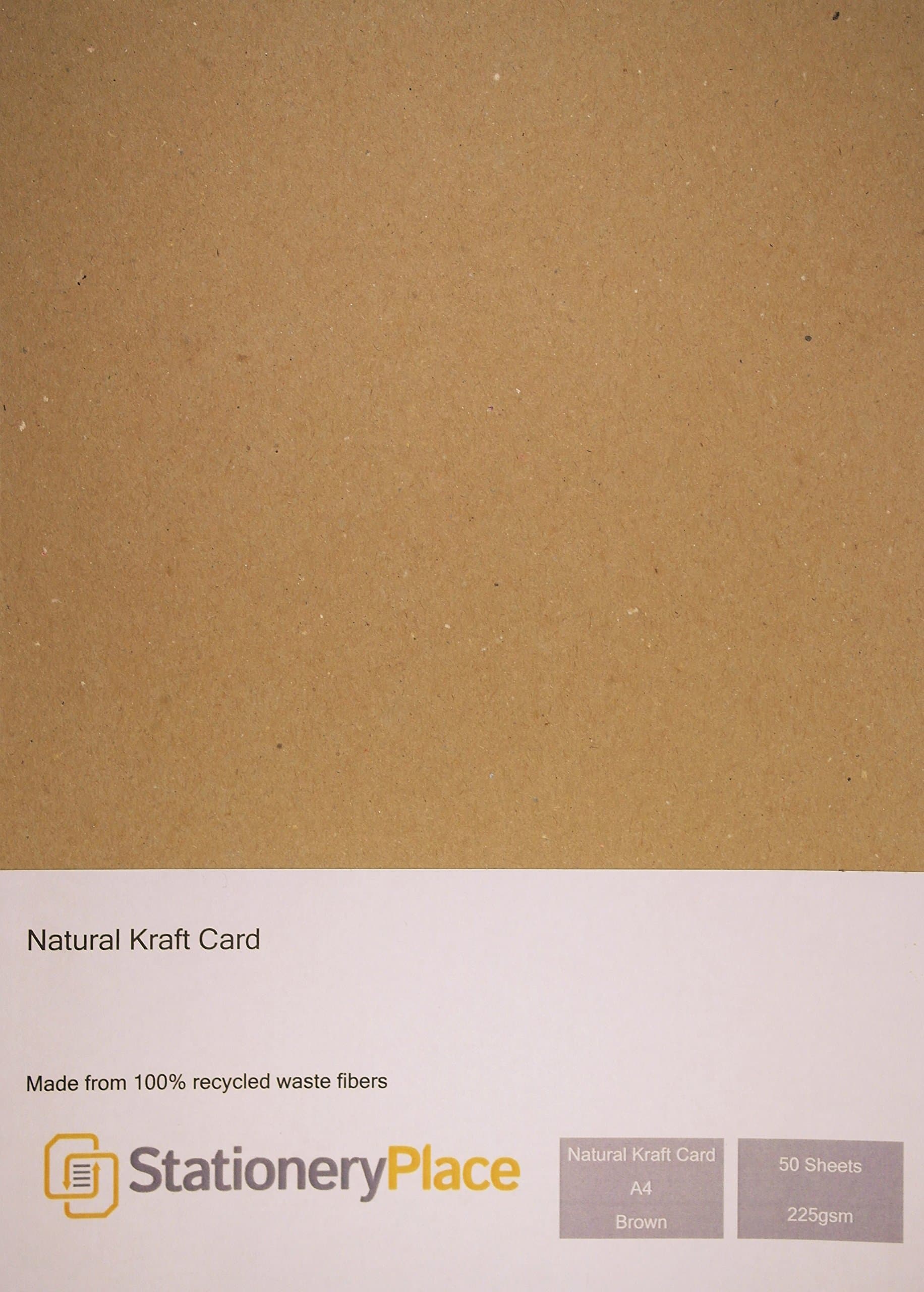 Stationery Place Natural Kraft Card A4 225gsm 50 Sheet Pack