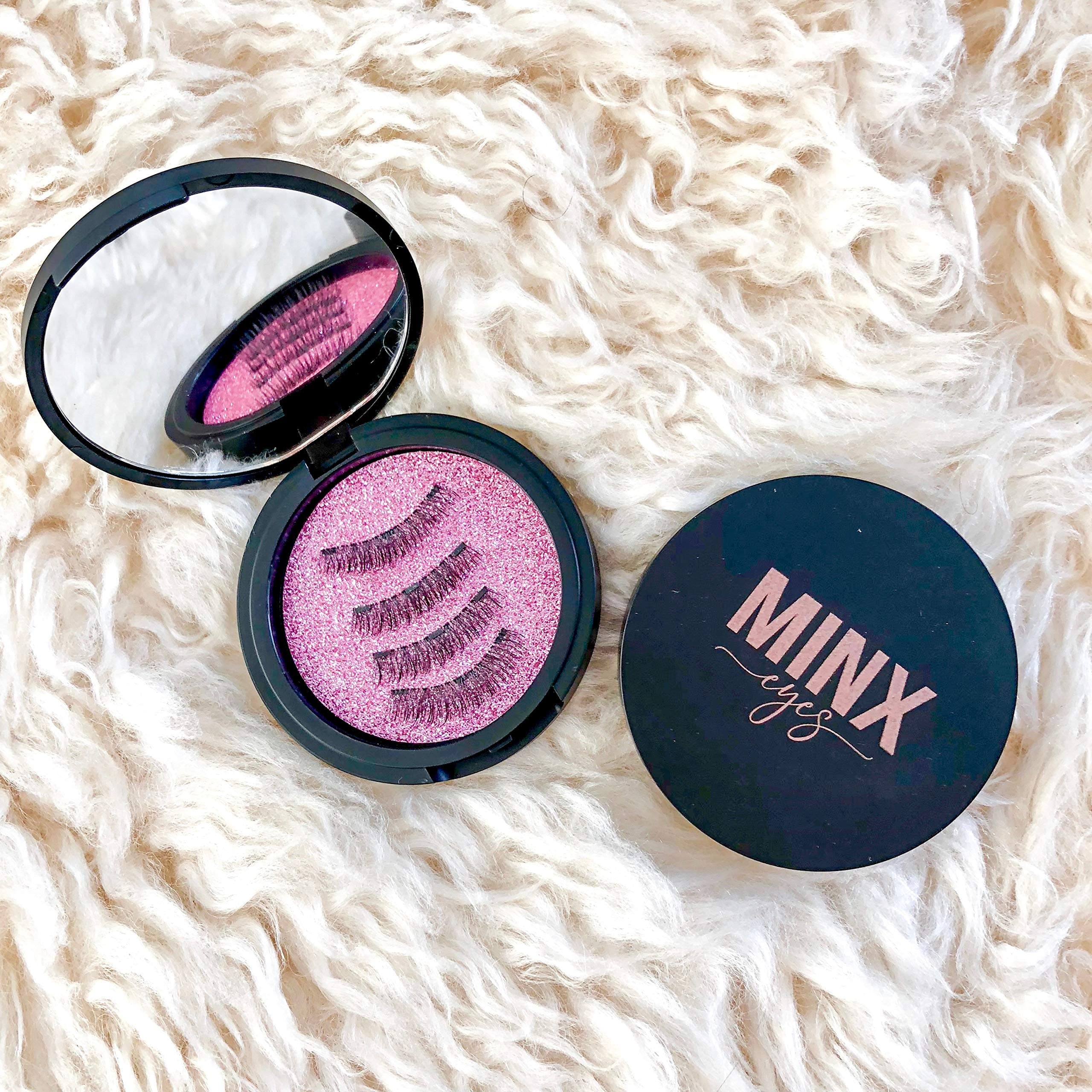 Minx Eyes LUXURY 3D Magnetic Eyelashes | Best Fit Easiest Application False Eyelashes | Ultra Lightweight | Natural Full Look | No Glue | Reusable Lashes | 3 Magnets | 4 PCS / 1 Pair