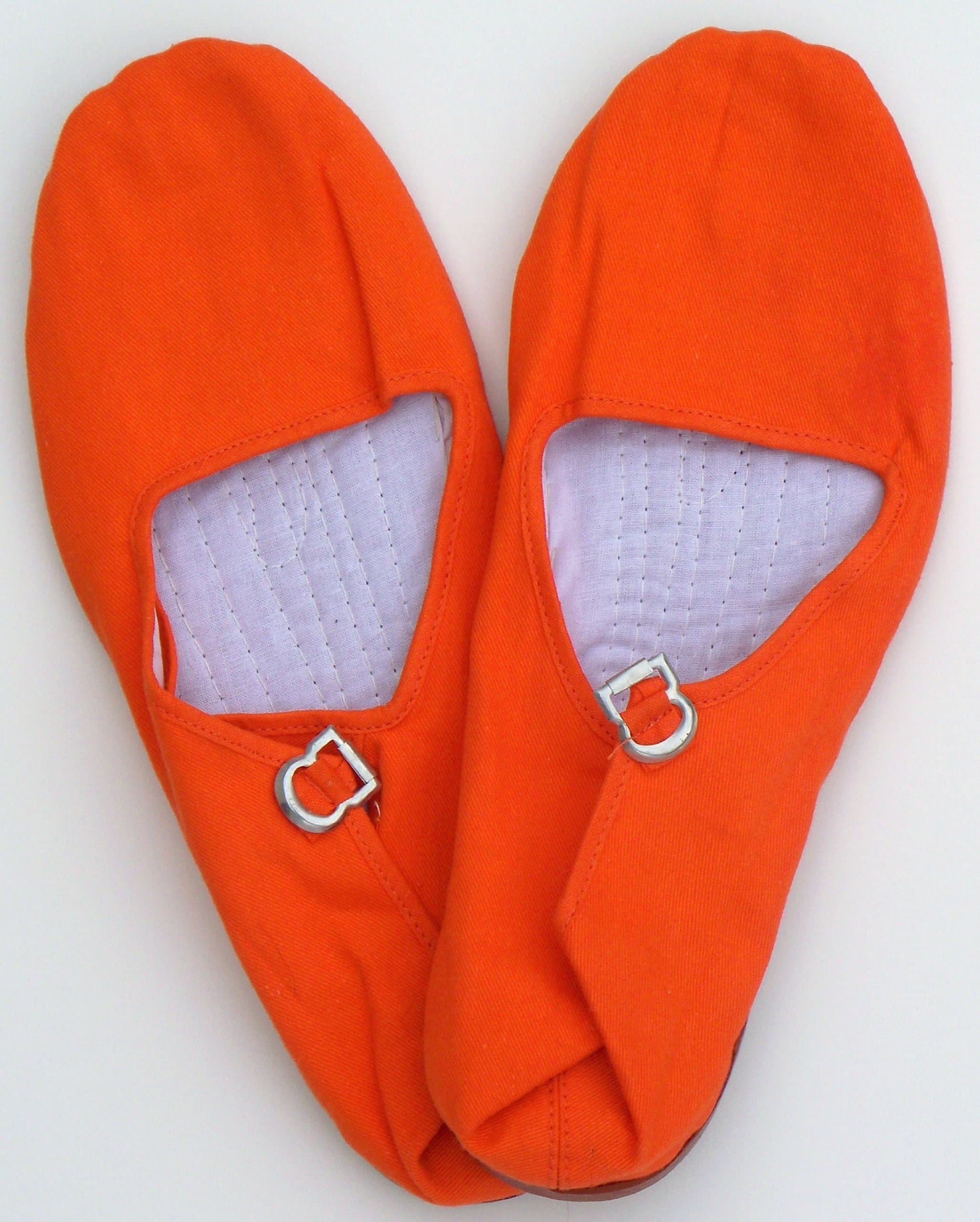 One Pair Women's Cotton Chinese Mary Jane Shoes (ORANGE), Size 40 EUR / 9, 9.5 US