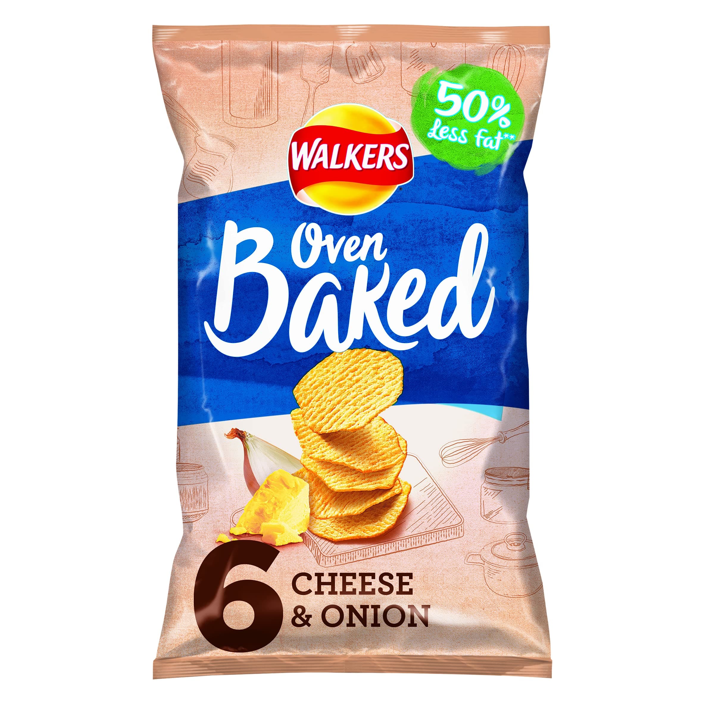 Oven Baked Cheese & Onion Crisps - 6 x 25 gm
