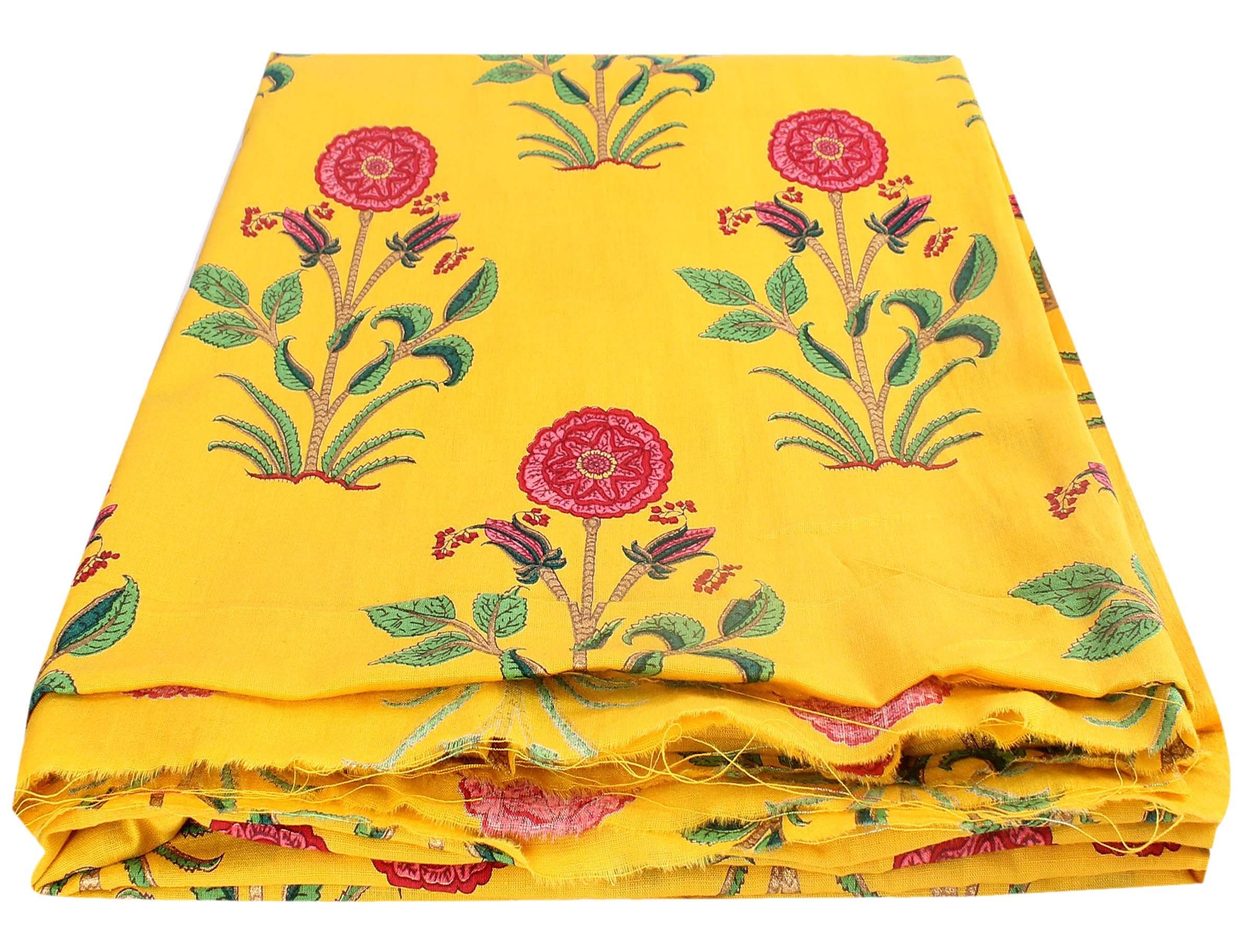 BANARSI DAS Floral Print Jaipuri Fabric Handmade Sanganeri Cotton Fabric Indian Hand Block Print Fabric 2.5 Meter