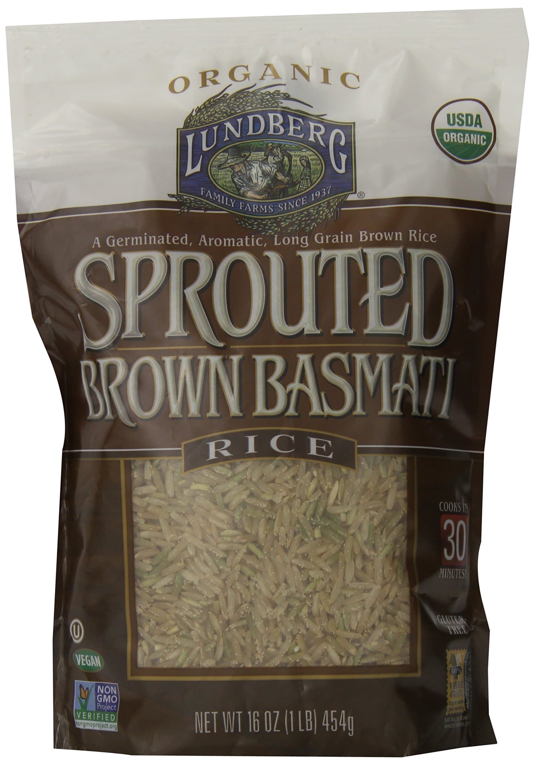 Lundberg Family Farms Sprouted Brown Basmati Rice, 16 Ounce