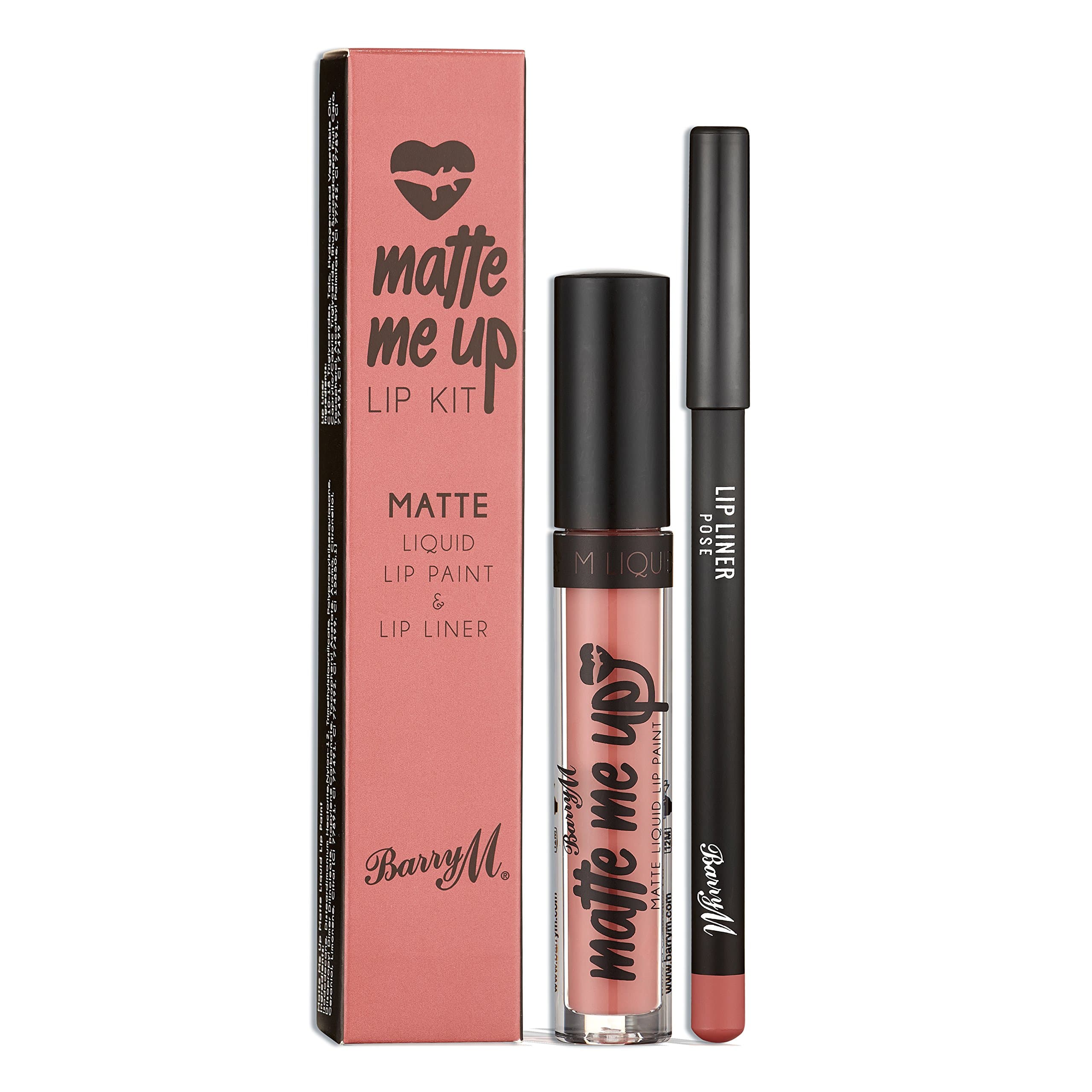 Barry M Cosmetics Matte Me Up Liquid Lip Kit, Pose