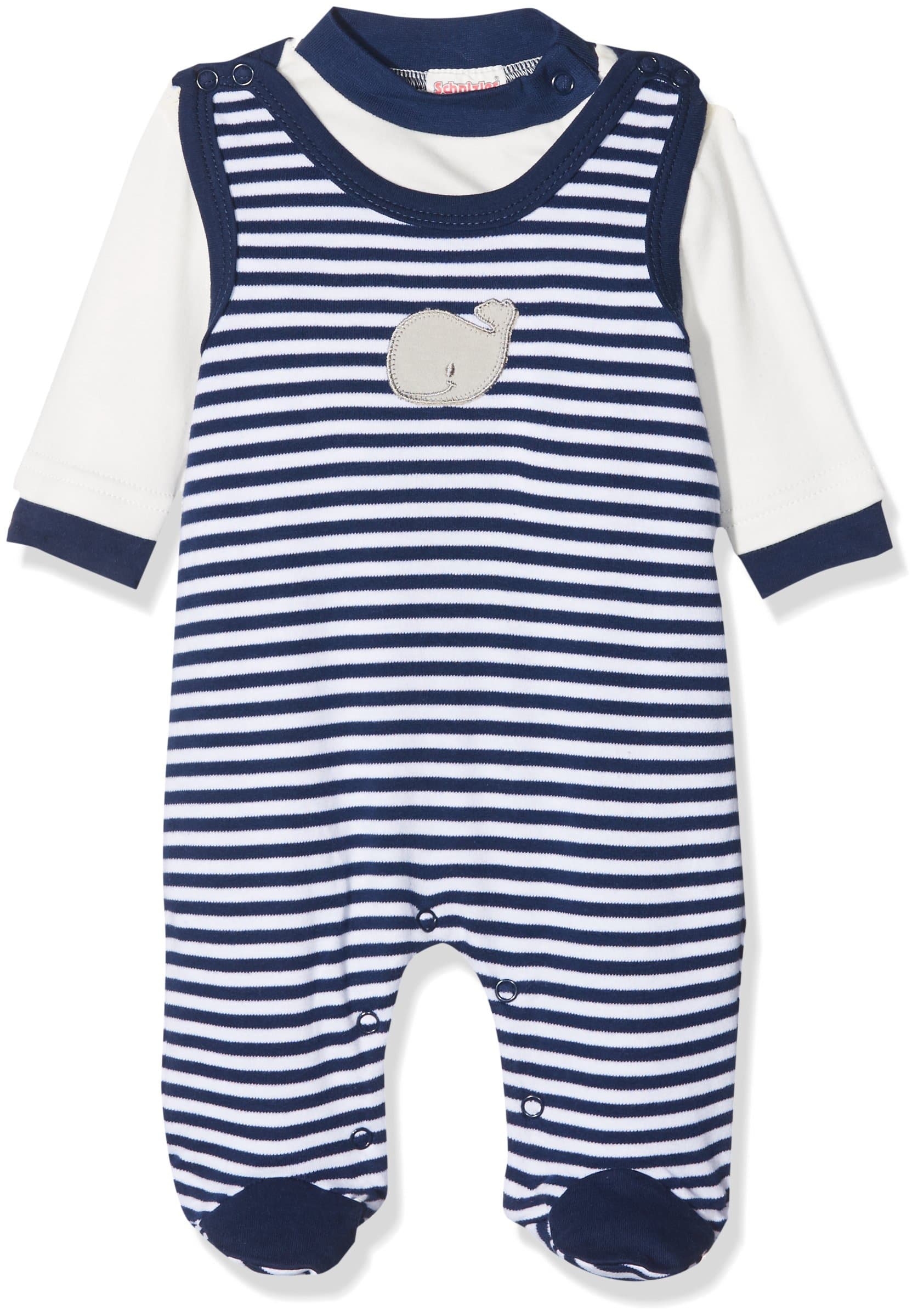 Schnizler Unisex Baby Romper Set Whale, Marine Ringer, 2 Pieces with Long Sleeve Shirt, Oeko-Tex Standard 100
